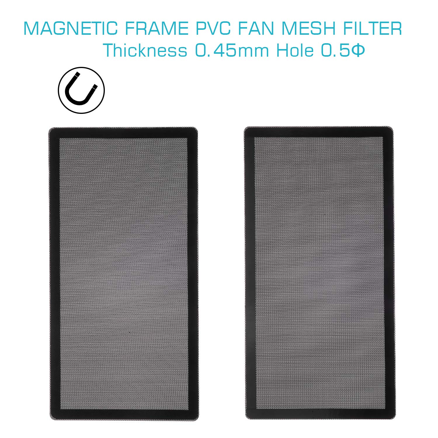 287Mm 140Mm X 2 Pc Fan Dust Mesh Filter 11.3Inch X 5.79Inch Pvc Computer Pc Case Dust Proof Filter Cover Magnetic Black 2 Pack