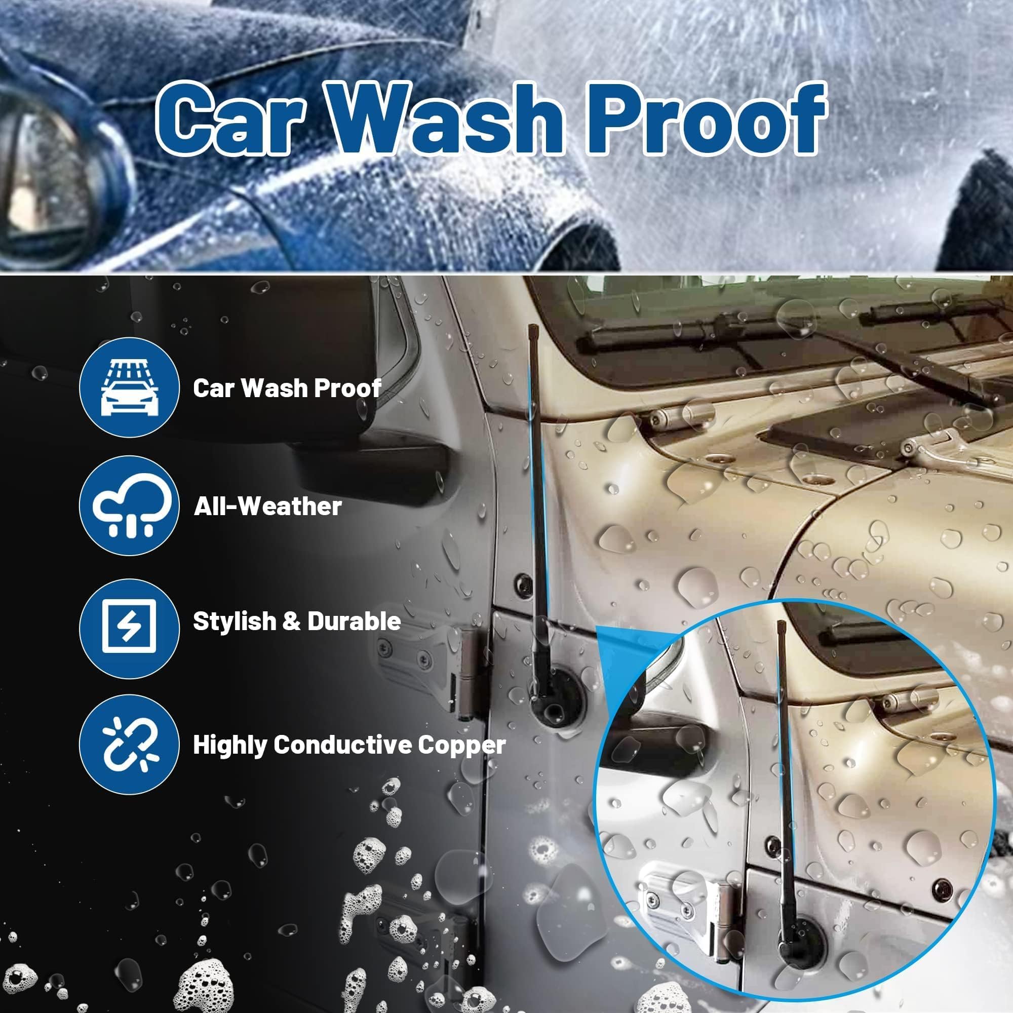 Anina 13'' Car Antenna Mast For Ford 2012 2022 F150 F250 F350 Super Duty Explorer Ranger Escape Focus Aerial Fm/Am Radio Antenna