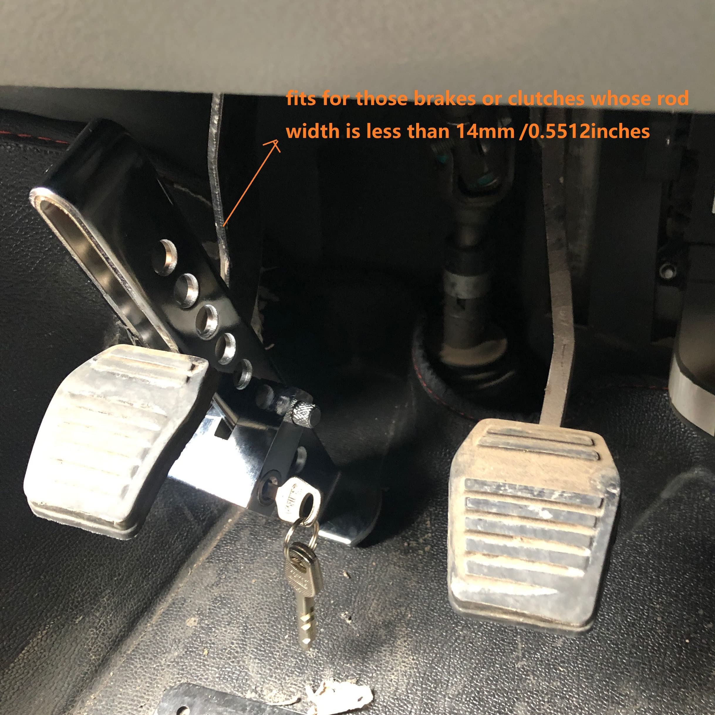 Yaetek 9 Holes Brake Pedal Lock Security Car Auto Stainless Steel Clutch Lock Anti Theft Device