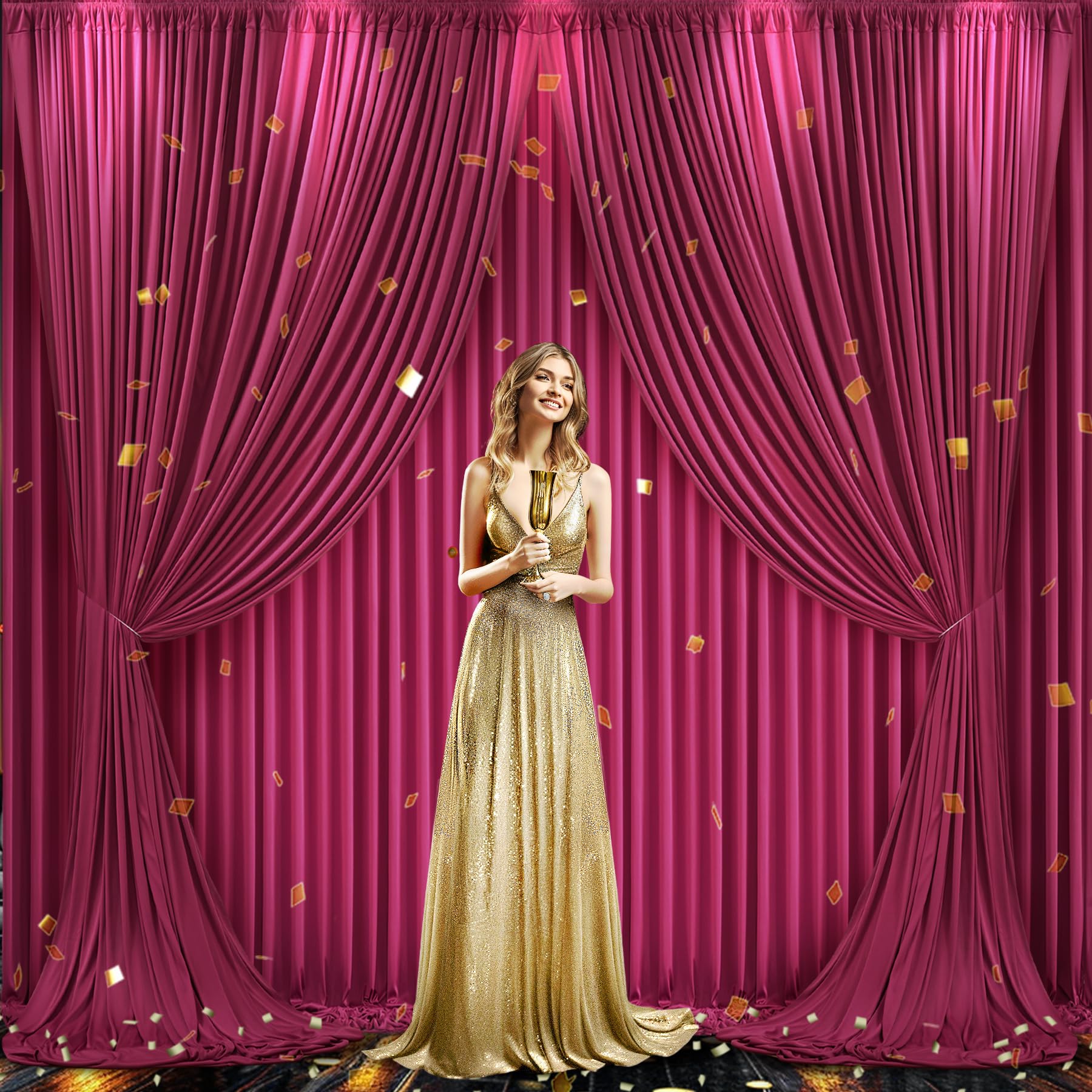 Burgundy Backdrop Curtain For Parties Wedding Wrinkle Free Maroon Photo Curtains Backdrop Drapes Fabric Decoration For Birthday