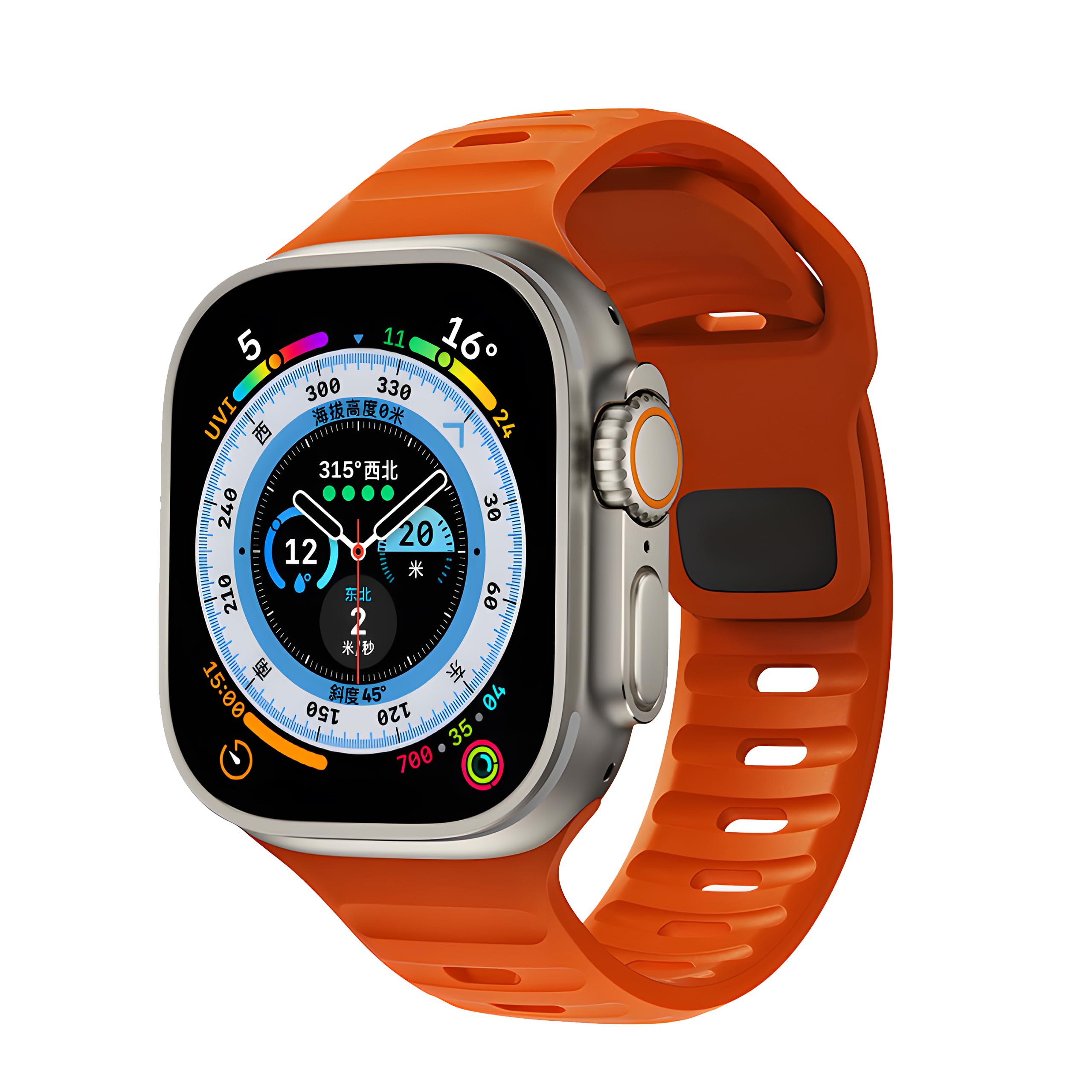 Soft Silicone Waterproof Strap Compatible With Apple Watch Ultra Band 49Mm 45Mm 44Mm 42Mm 41Mm 40Mm 38Mm,Men Women Sport Bands F
