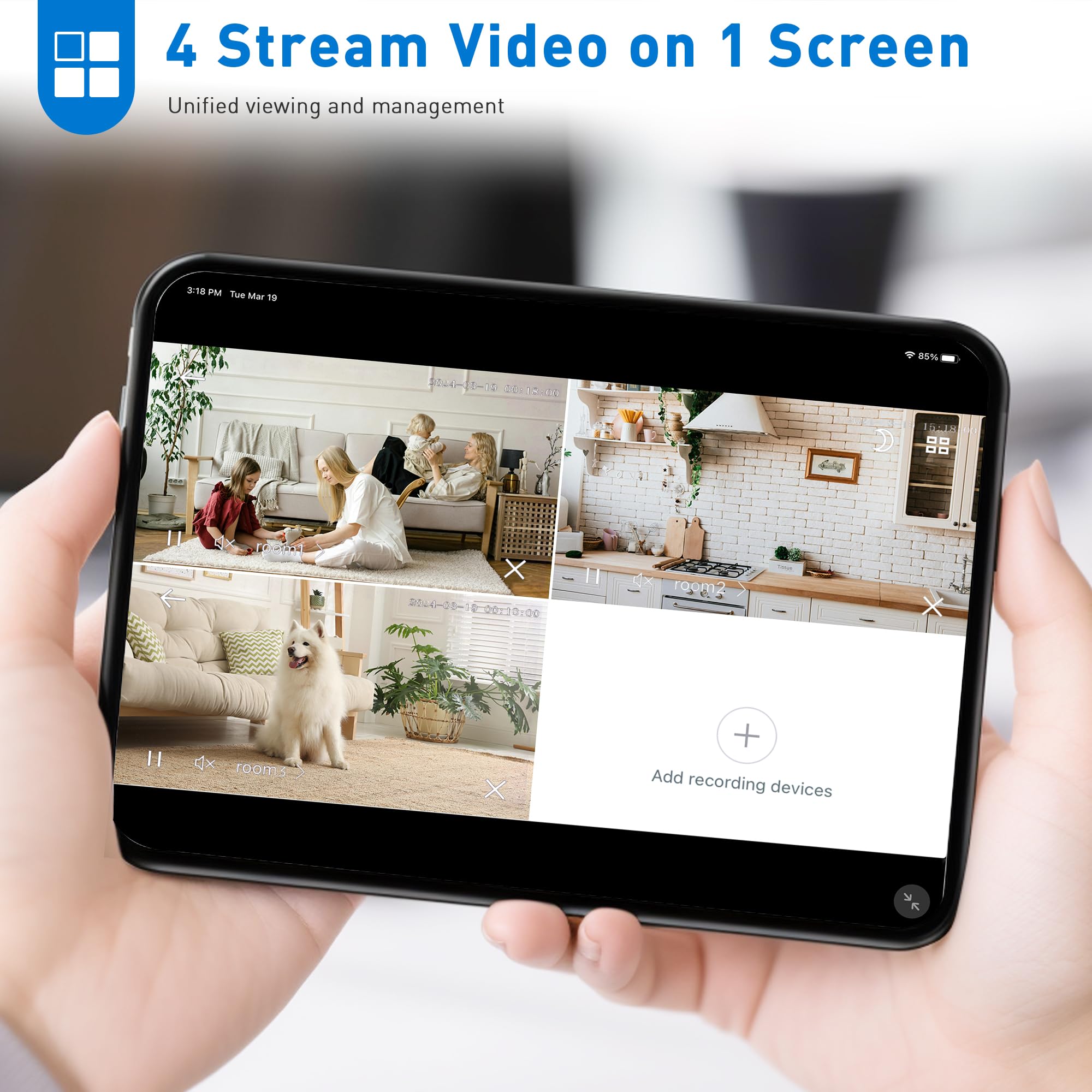 Home Security 2K Camera, Indoor Camera For Dog/Pet/Elder/Baby Monitor, Smart Phone App Siren, 2 Way Audio, Advanced Motion Detec