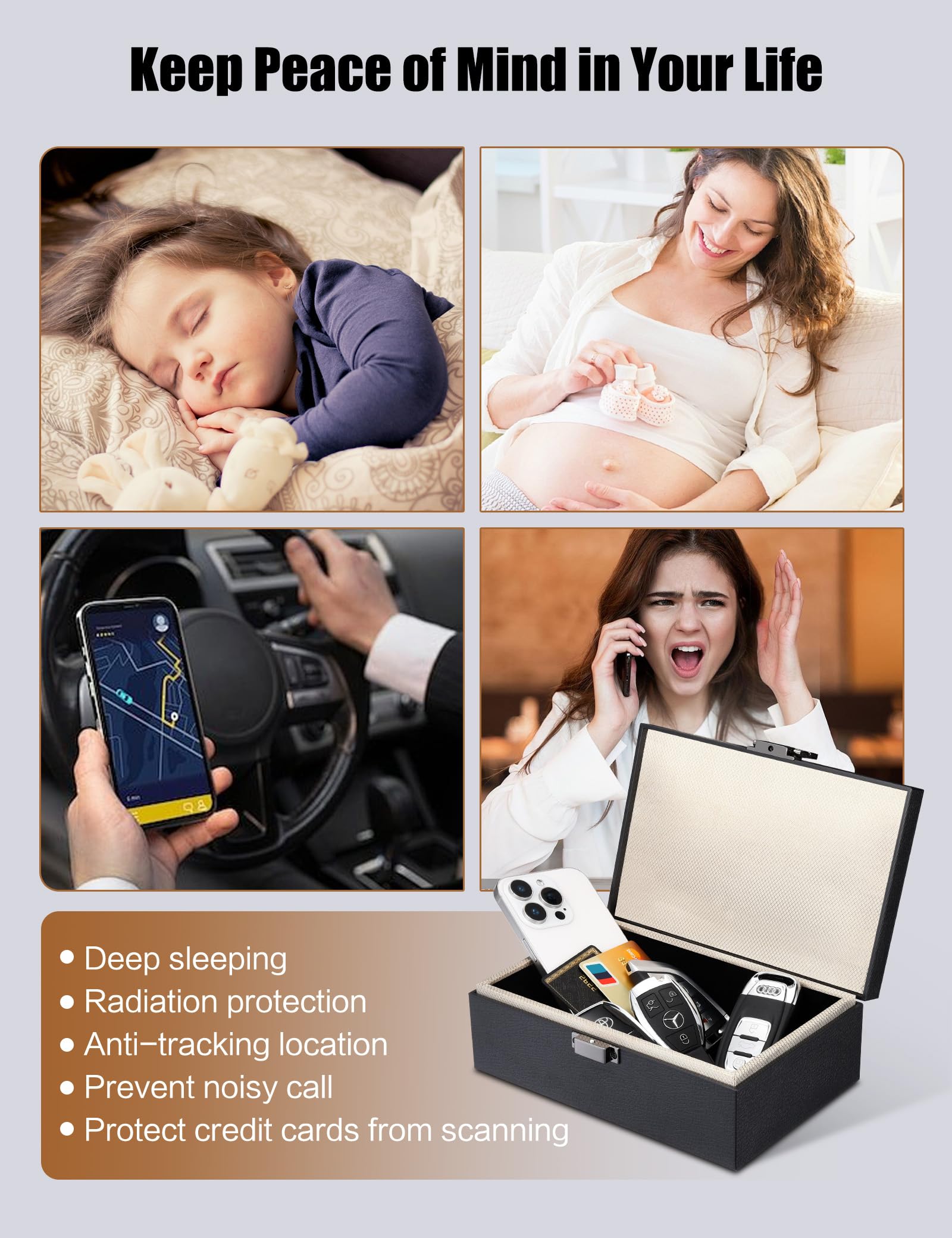 Whonor Faraday Box, Rfid Key Fob Protector, Anti Theft Signal Blocking Shielding Cage With Faraday Pouch 2 Pack