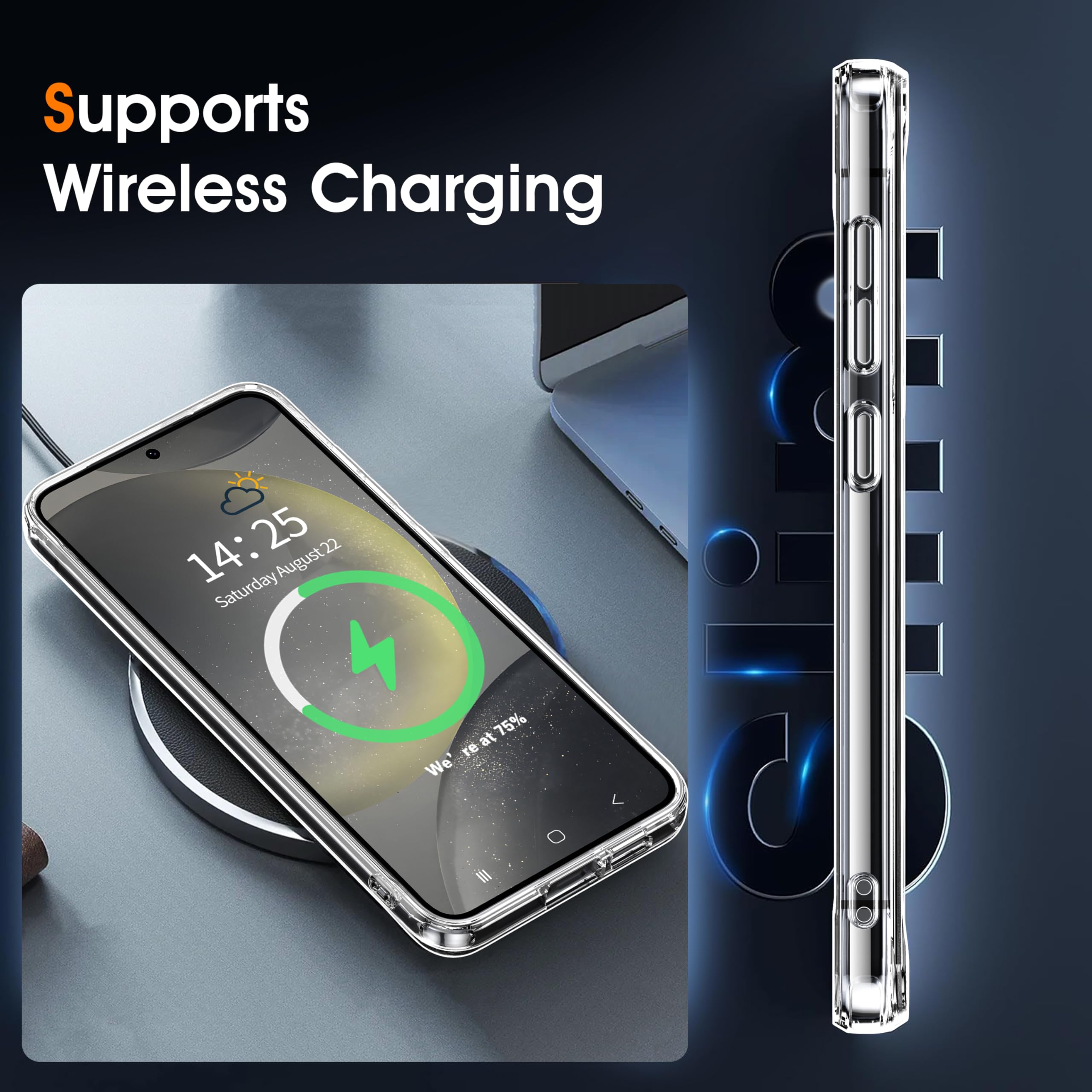 Oneagle For Samsung Galaxy S24 Case Clear,[30X Anti Yellowing] Galaxy S24 Phone Case With Hard Back & Soft Edge,[15Ft Mil Grade