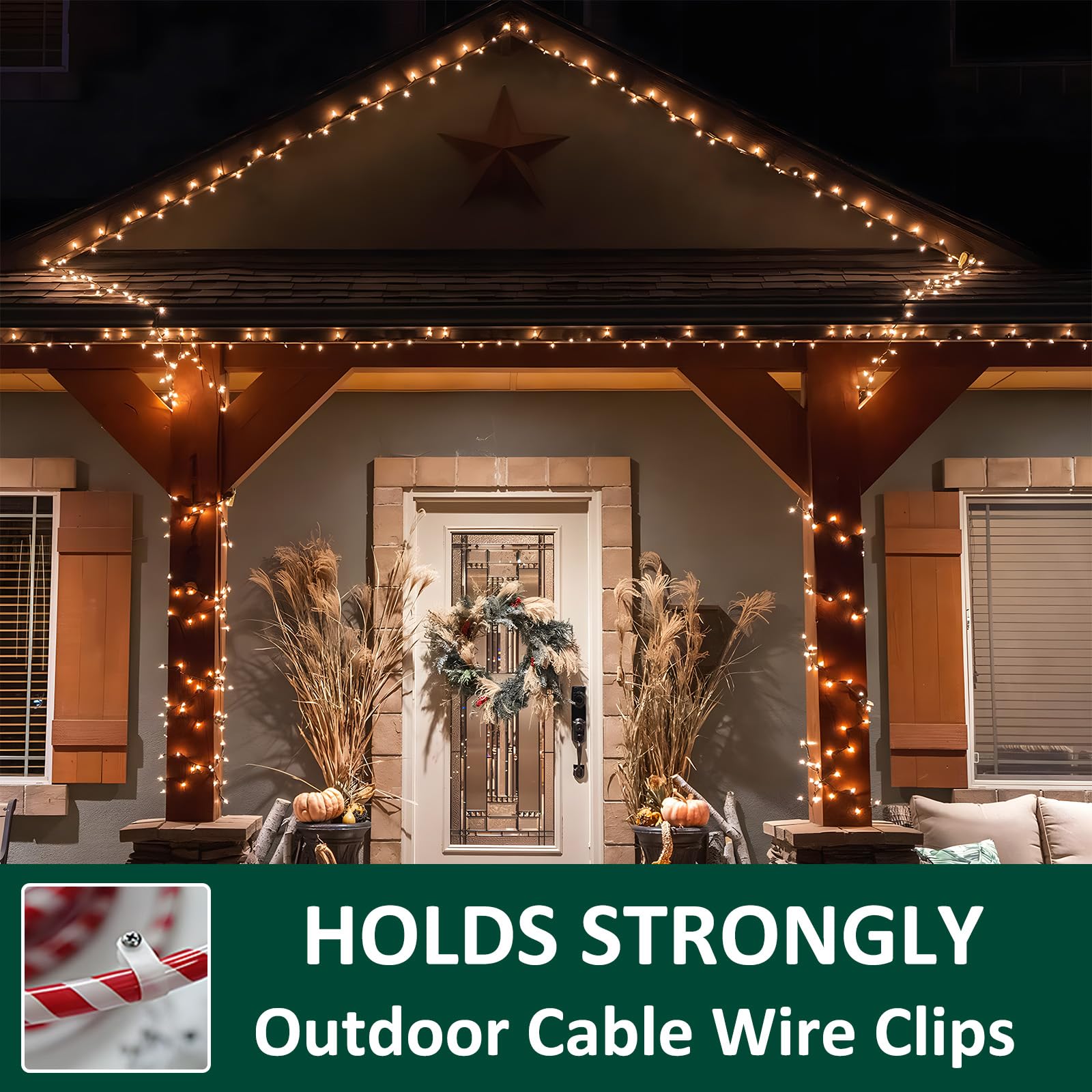 100 Pack 1/2 Inch Rope Light Clips P Style Rope Light Mounting Clips With Stainless Steel Screws, Cable Clips Wire Clamp For Wir