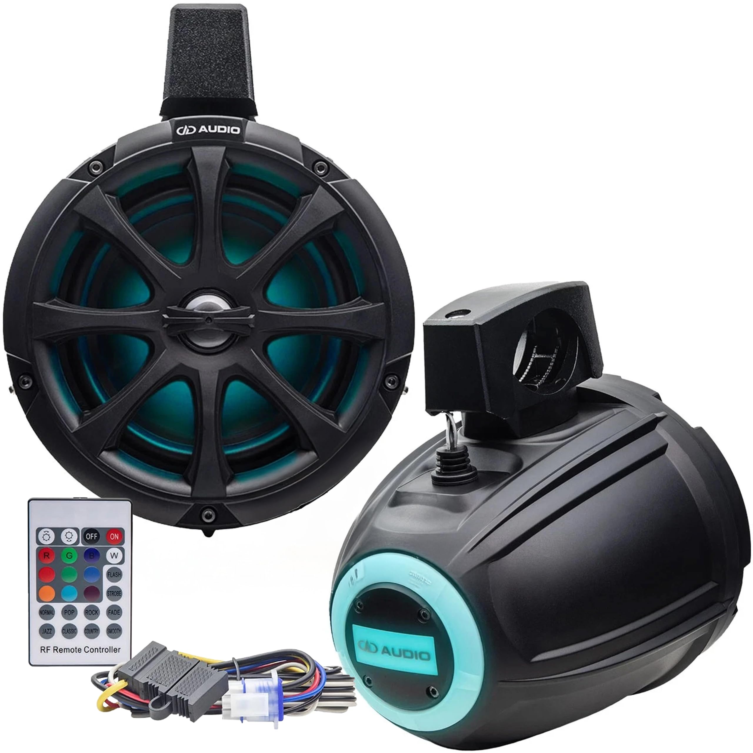 DD Audio MCA-106B 6.5 Amplified Marine Boat UTV RGB LED Tower Speakers