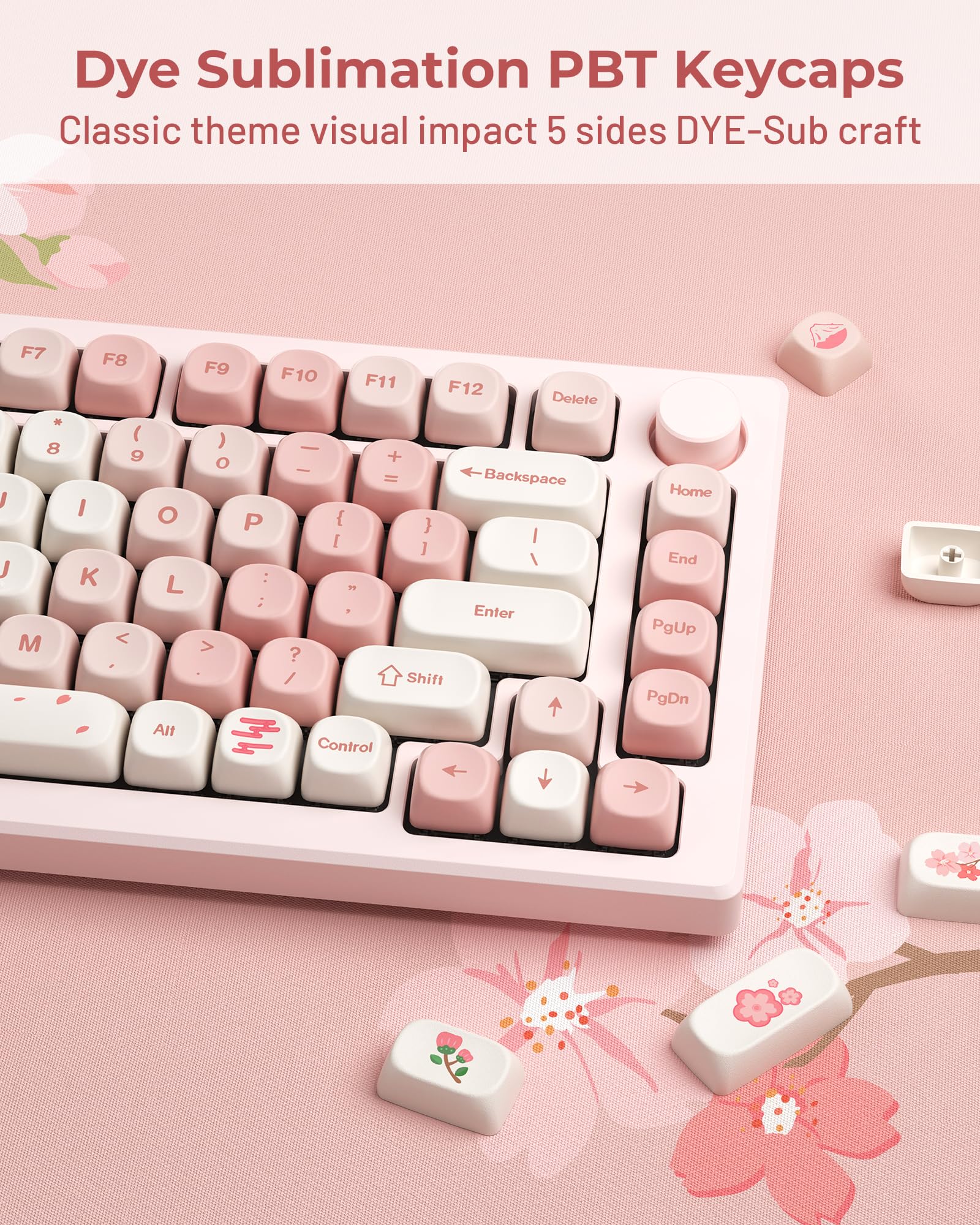 Hitime Xvx Keycaps   Pink Cute Pbt Keycaps, Moa Keycaps Dye Sublimation, Custom Keyboard Keycaps 60 65 75 100 Percent For 100%,