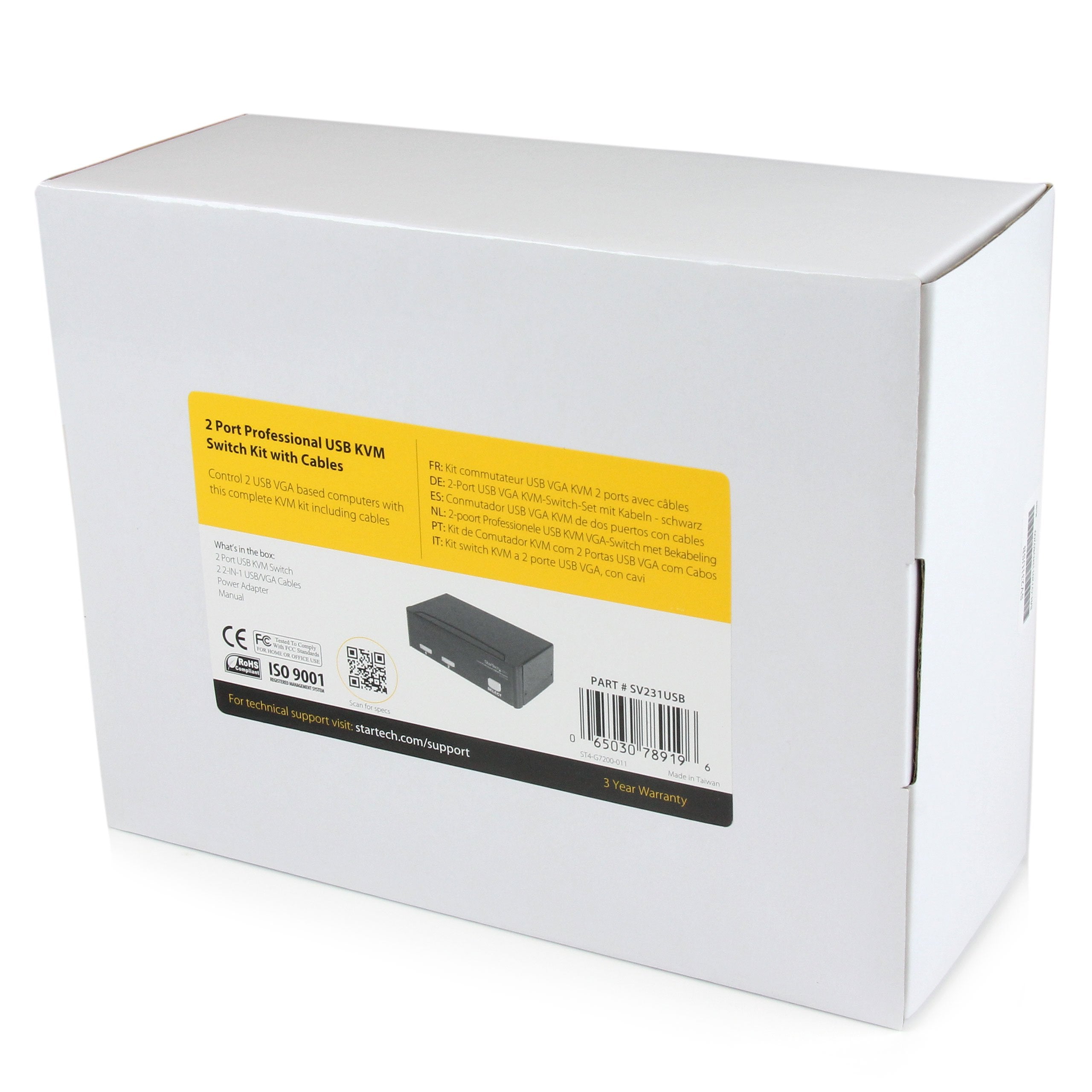 Startech.Com 2 Port Vga Usb Kvm Switch   Vga Kvm Switch   1920X1440   Usb 2.0   Kvm Video Switch (Sv231Usb),Black