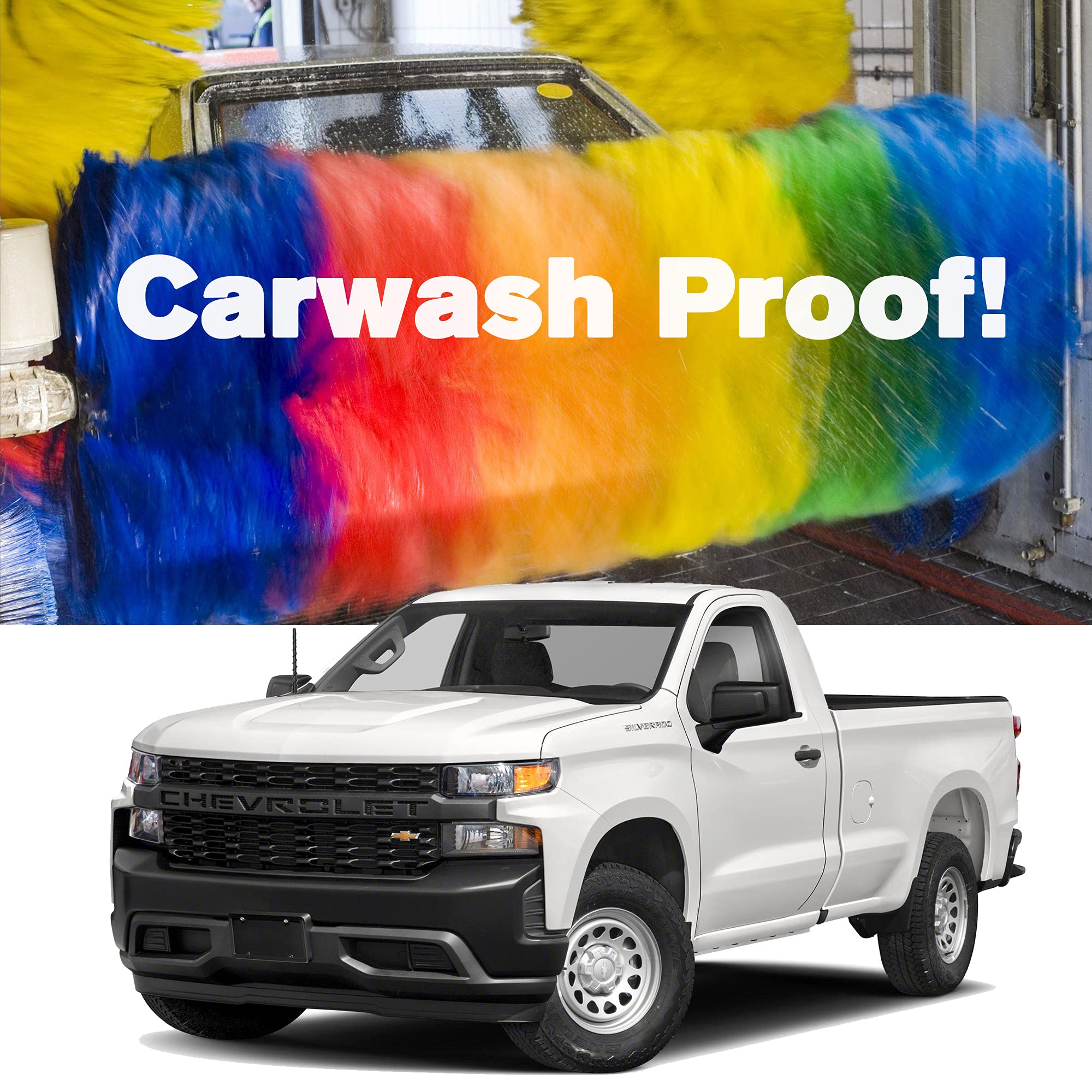 Car Wash Proof Antenna For Chevy Silverado And Gmc Sierra Accessories (2009 2025) | 9 Inch Spiral Direct Short Replacement Antenna (M7 Thread)