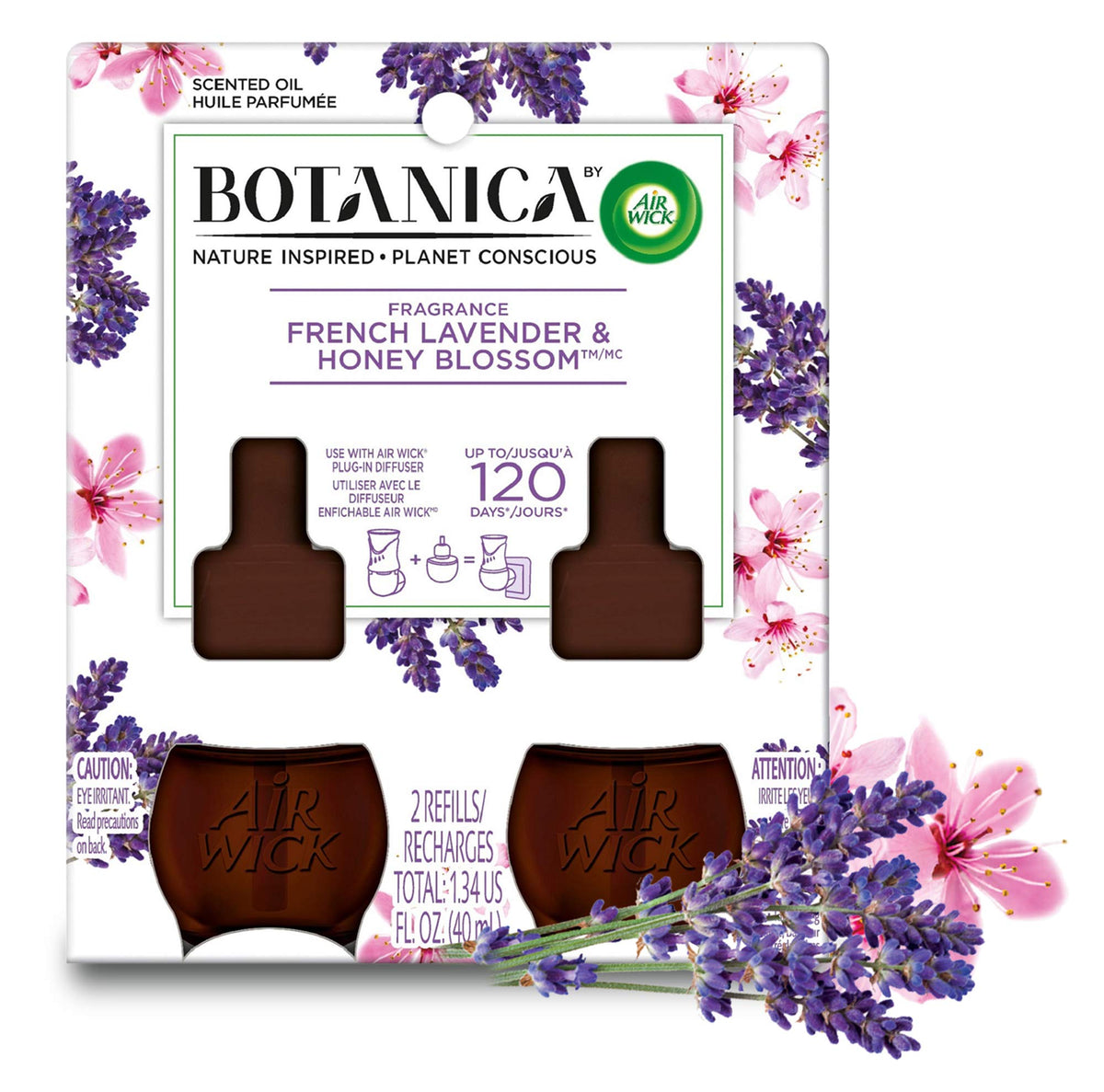 Botanica By Air Wick Plug In Scented Oil Refill, 2 Refills, French Lavender And Honey Blossom, Air Freshener, Essential Oils