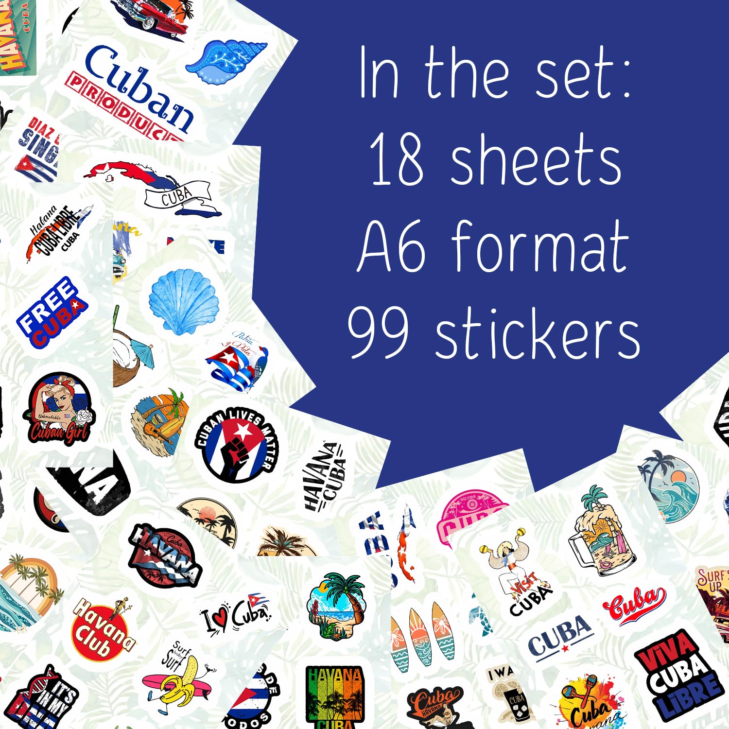 100Pcs Cuba Stickers For Water Bottle And Laptop   Cuban Party Favors & Decorations, Waterproof Vinyl Decals, Cuban Flag And Cul