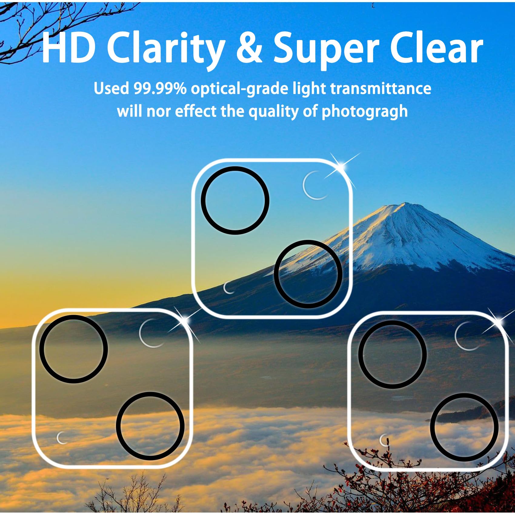 Dengduoduo ?3 Pack? Tempered Glass Camera Lens Protector For Iphone 15 6.1'' & For Iphone 15 Plus 6.7'', Ultra Hd, 9H Hardness,