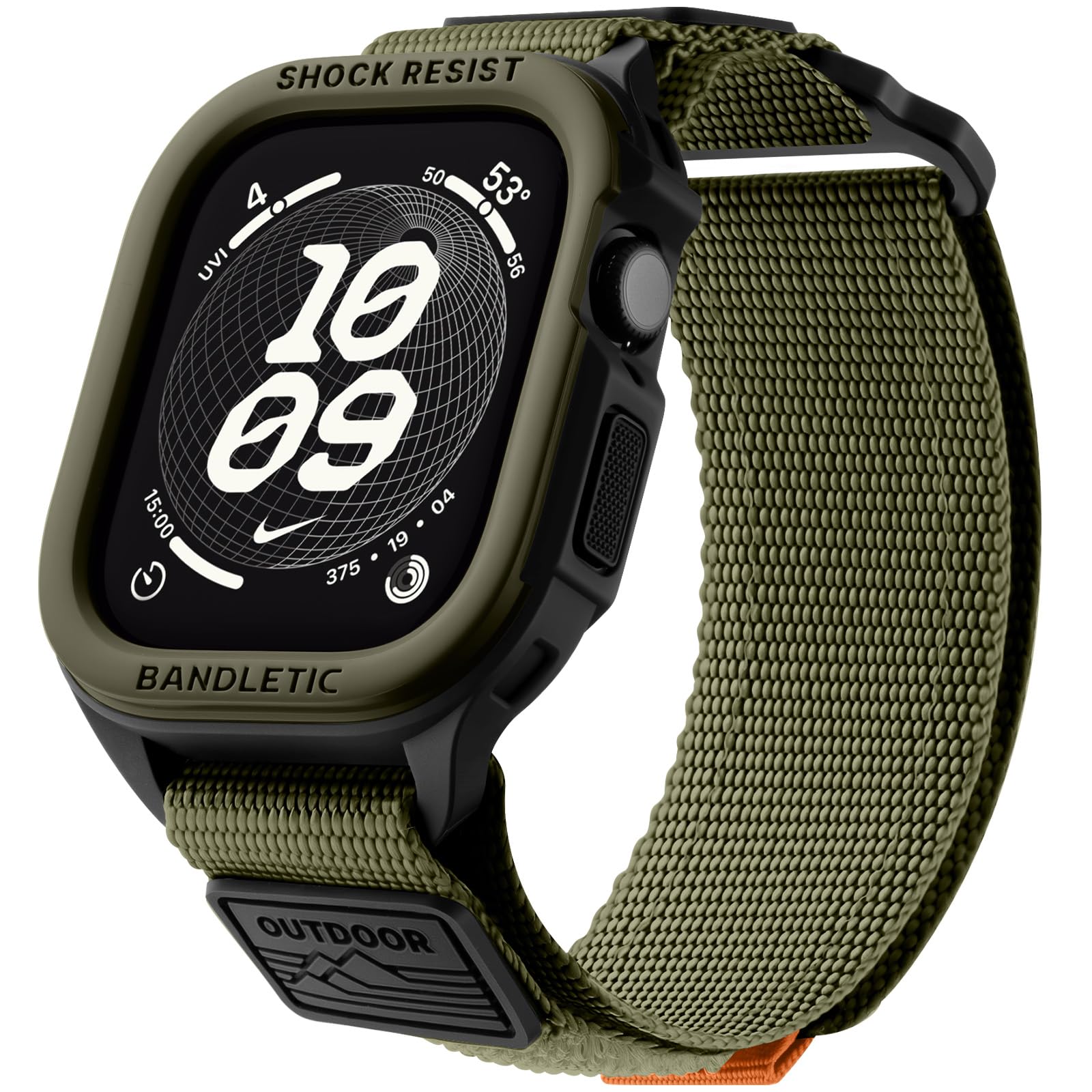 Bandletic Case with Band Compatible with Apple Watch Bands for Men 45mm/44mm (Series 9/8/7/SE3/SE2/SE/6/5/4),Military Grade Prot
