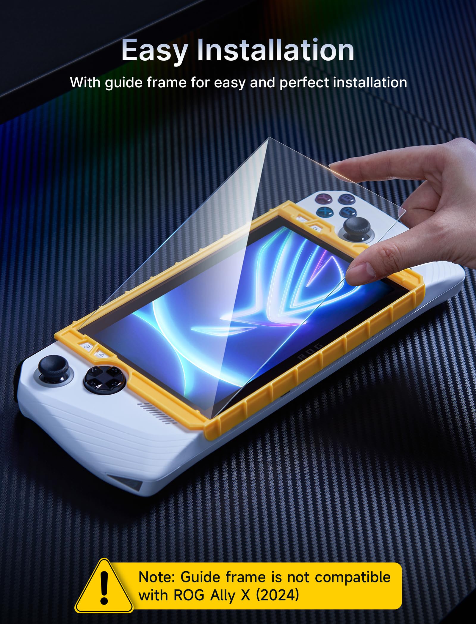 Jsaux Rog Ally Screen Protector 2 Pack, Ultra Hd Glass Protector 9H Hardness Tempered Glass With Guiding Frame(Guiding Frame N/A