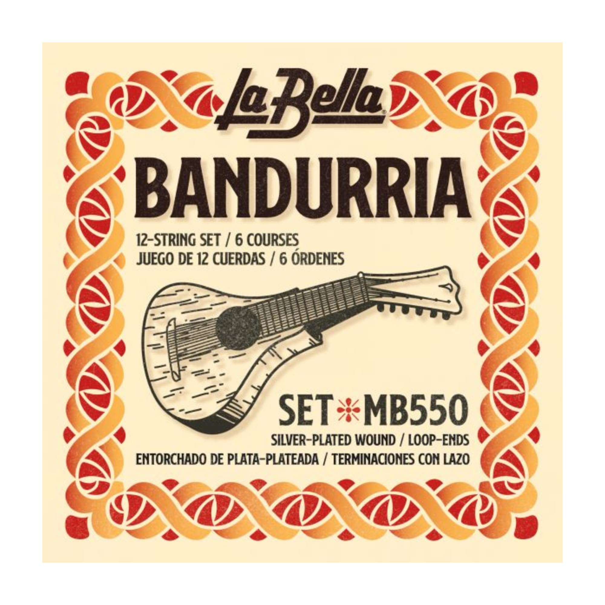 La Bella MB550 Silver-Plated Wound Loop-Ends Bandurria String