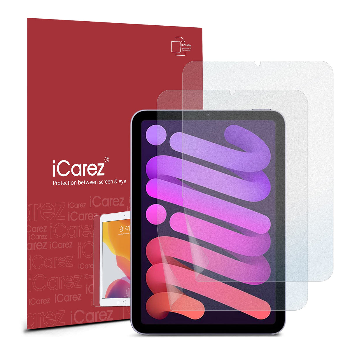 Icarez Anti Glare Matte Screen Protector For Ipad Mini 6 2021 8.3 Inch Paper Feeling Reduce Fingerprint Bubble Free With Hinge I