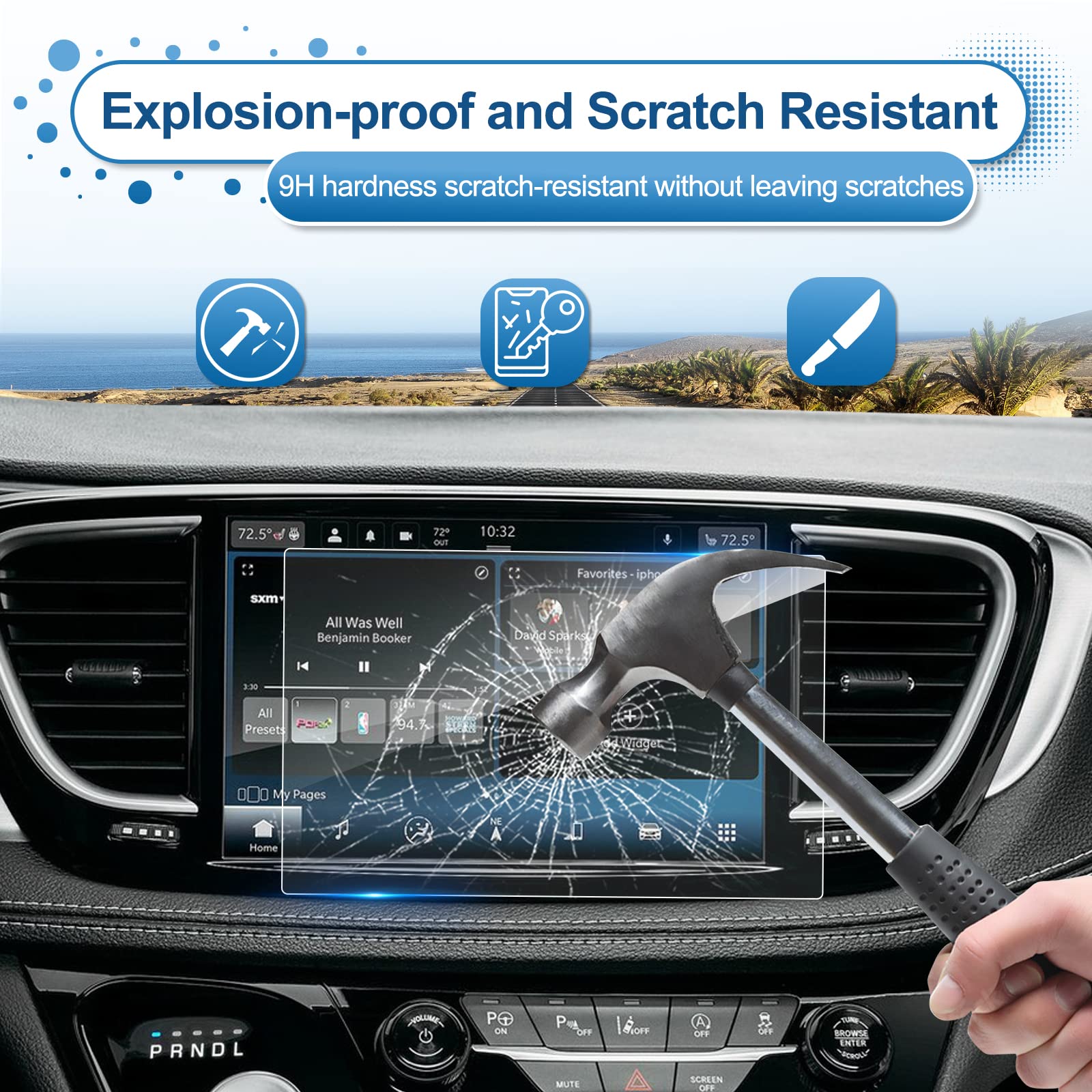 Coleya 2014 2015 2016 2017 2018 Grand Cherokee Screen Protector For Jeep Grand Cherokee 8.4 Inch Uconnect Touch Screen Tempered