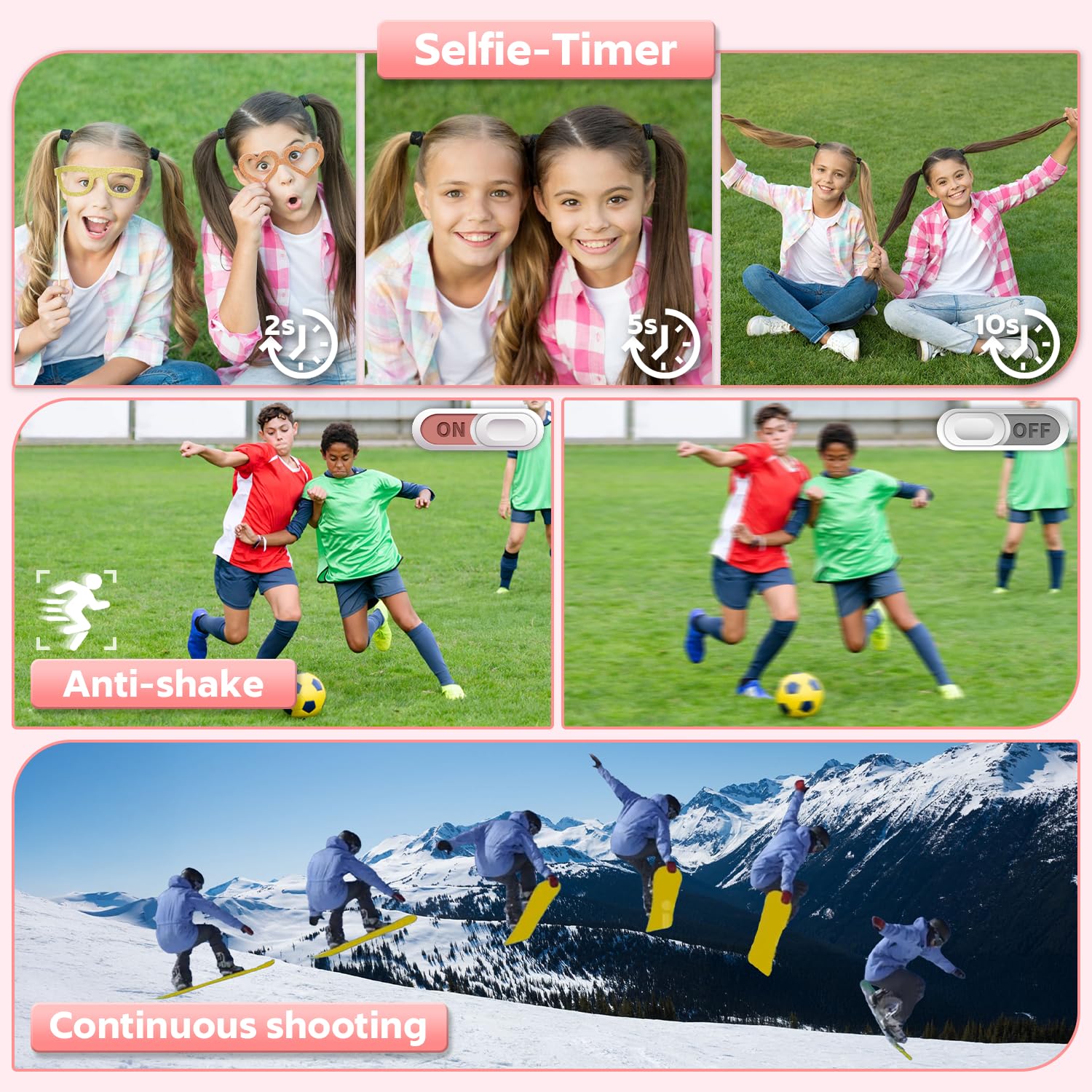 Cimelr Digital Camera, 48Mp Autofocus Uhd 4K Vlogging Canera 16X Digital Zoom, Anti Shake Portable Point And Shoot Kids Camera,