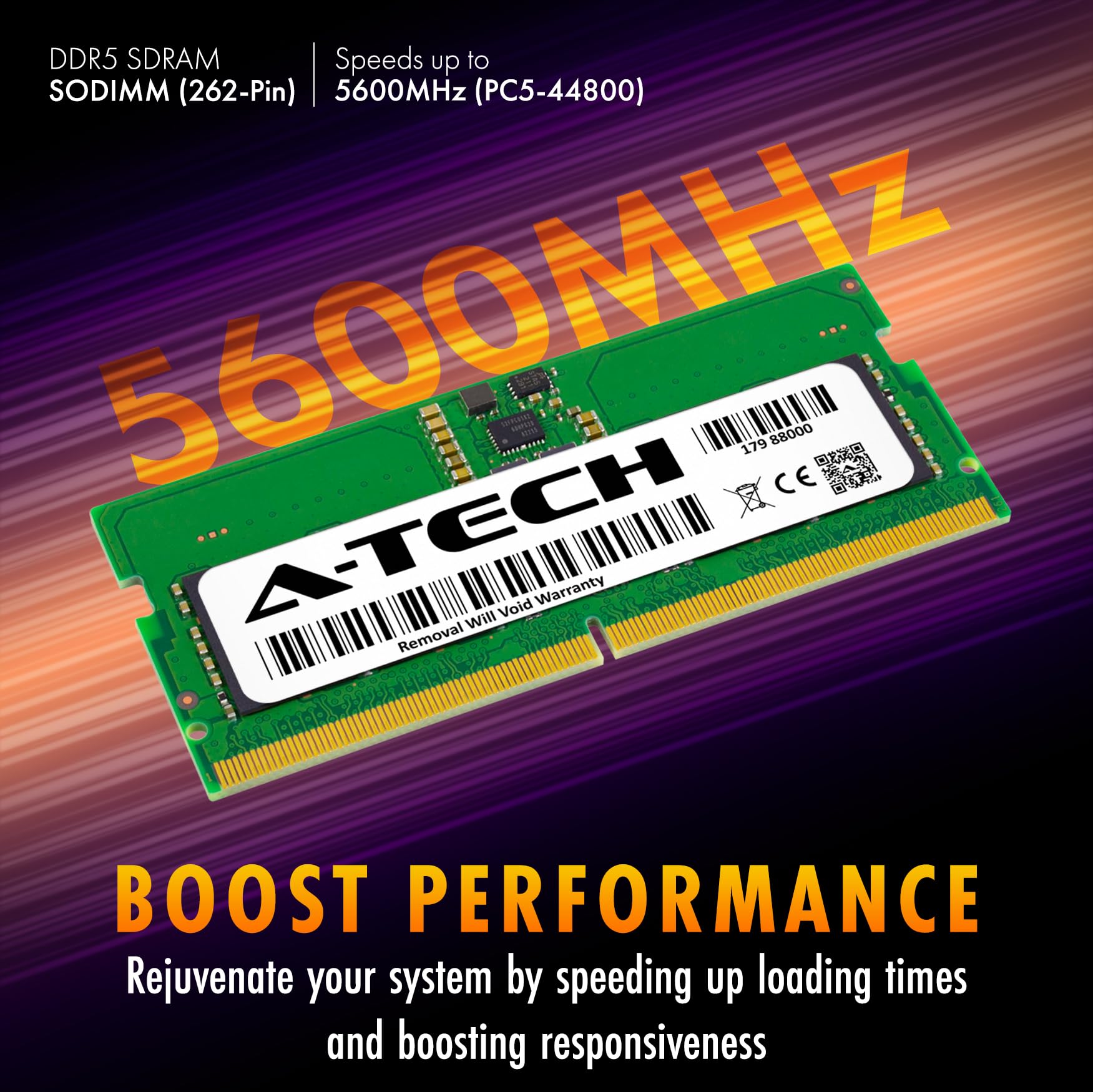 A-Tech 32Gb Kit (4X8Gb) Ddr5 5600Mhz Pc5-44800 Cl46 Sodimm 1.1V Non-Ecc Unbuffered So-Dimm 262-Pin Laptop Computer Ram Memory Up