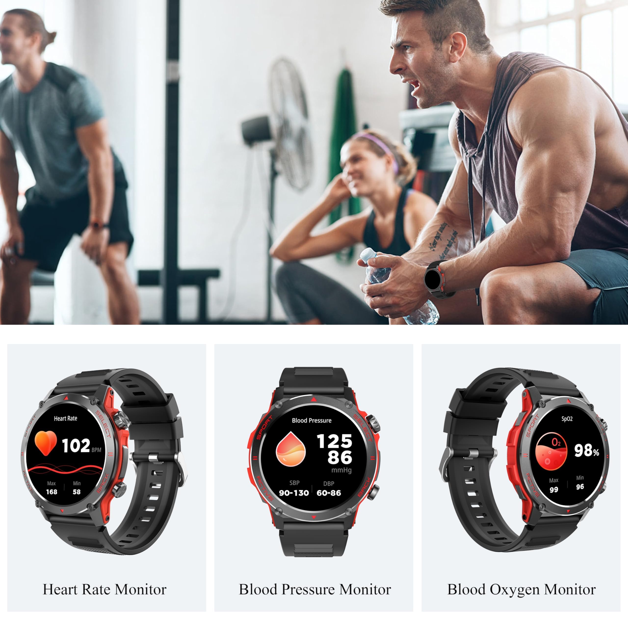 Smart Watch, 1.43 ' 'Amoled 45Mm Military Smartwatch Men Women Answer/Make Call, Digital Fitness Watch, 110+ Sports, Blood Press