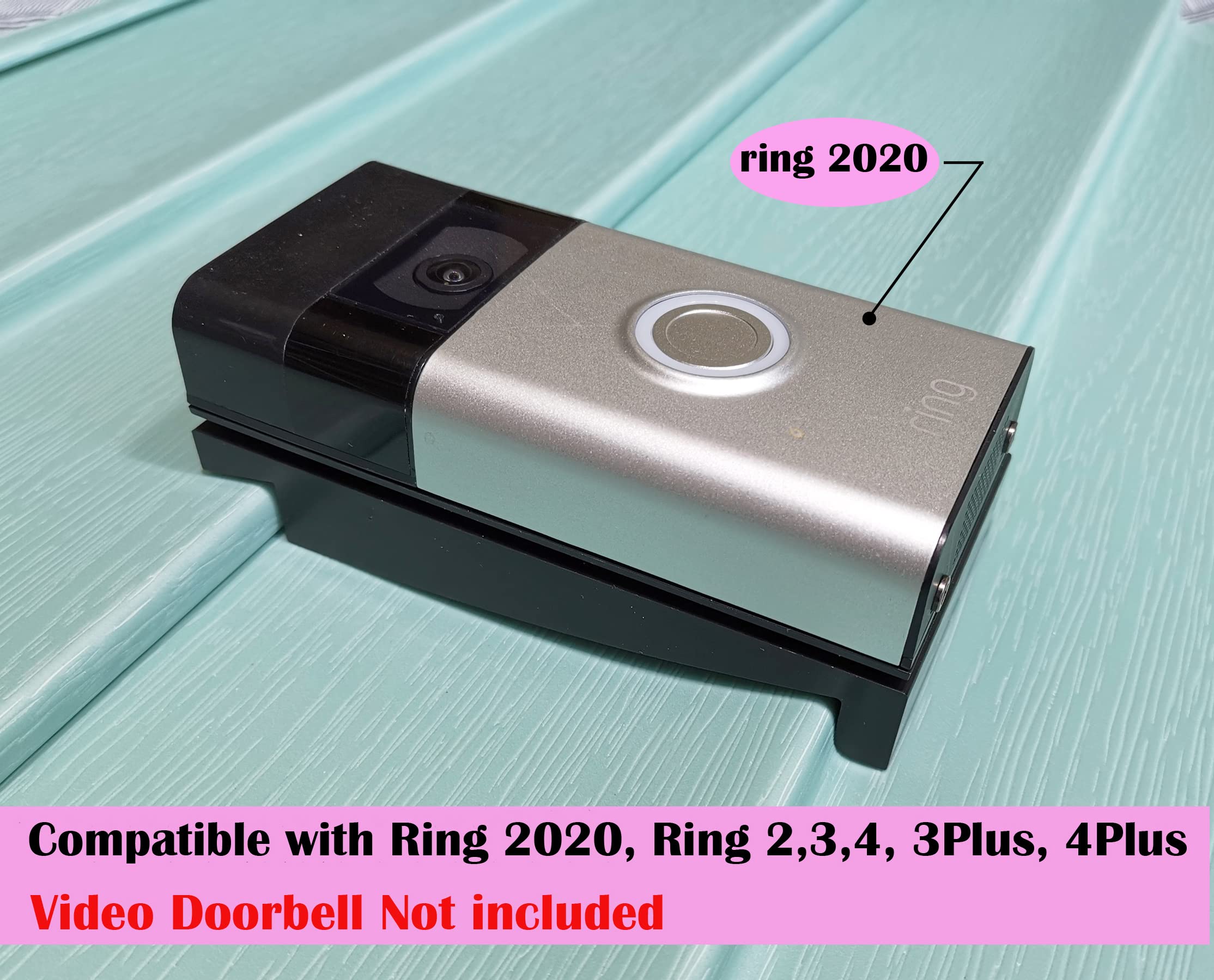 Vinyl Siding Mount Compatible With Ring Video Doorbell 2020, 720P, Video Doorbell 2, 3, 4, 3Plus, 4Plus (4'' Standard Vinyl Sidi