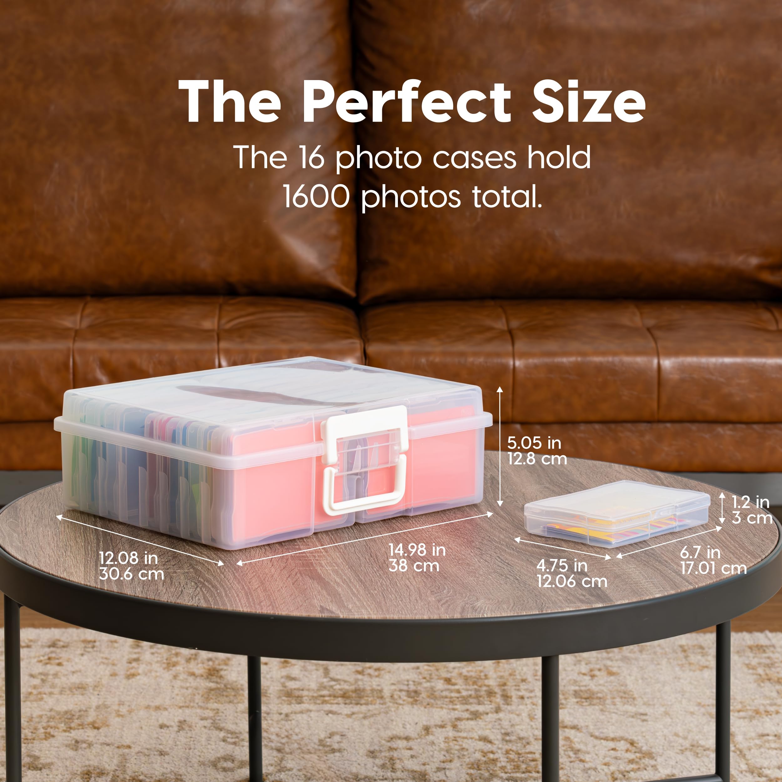 Iris Usa 4'' X 6'' Photo Storage Craft Keeper, 2 Pack, Main Container With 16 Organization Cases For Pictures, Crafts, Scrapbook