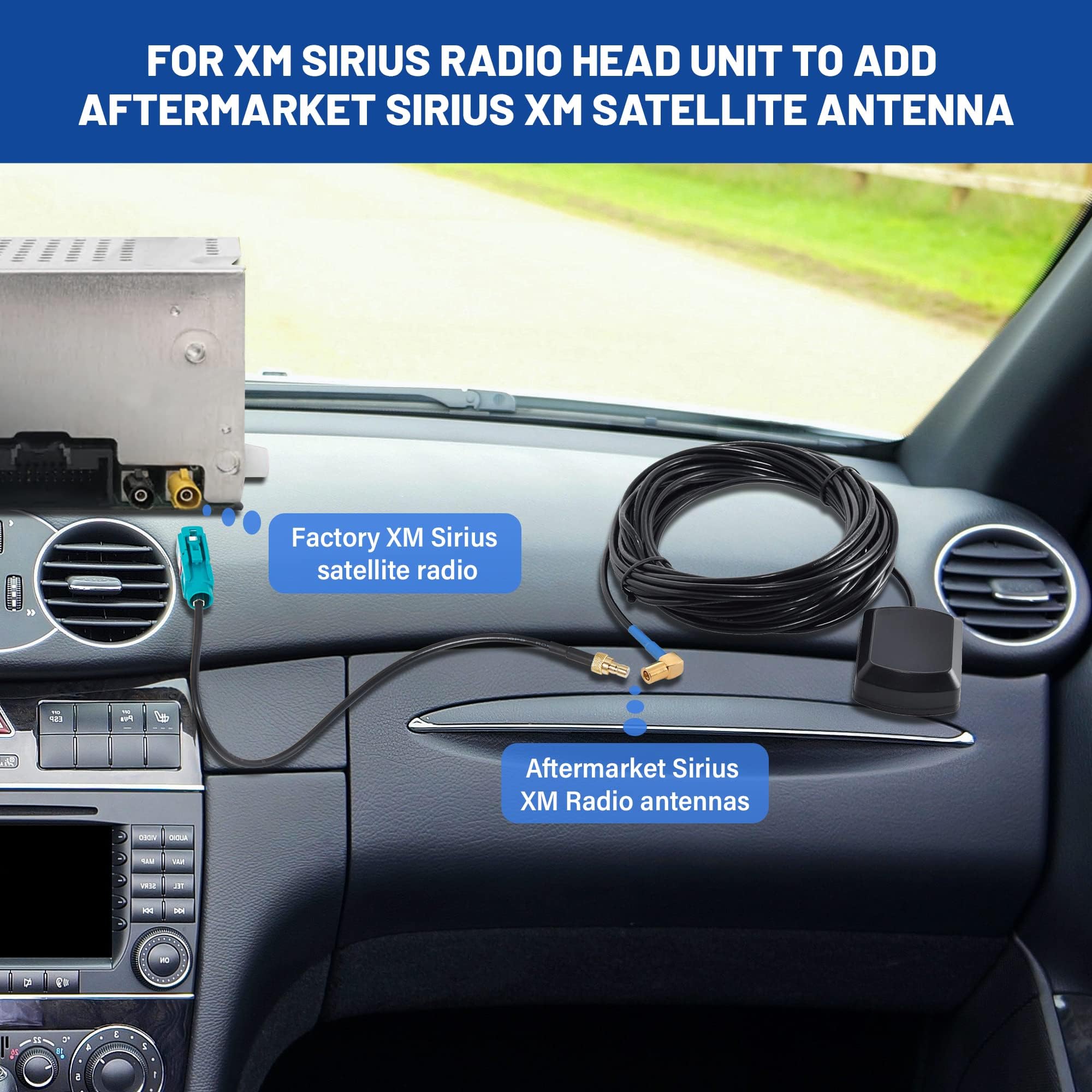 Anina 8 Inch Fakra Z Female To Smb Male Connector Adapter For Car Sirius Xm Satellite Radio Receiver Tuner To Aftermarket Xm Antenna, Coax Pigtail Cable For Vehicle Truck Gm Ford Jeep Ram Toyota