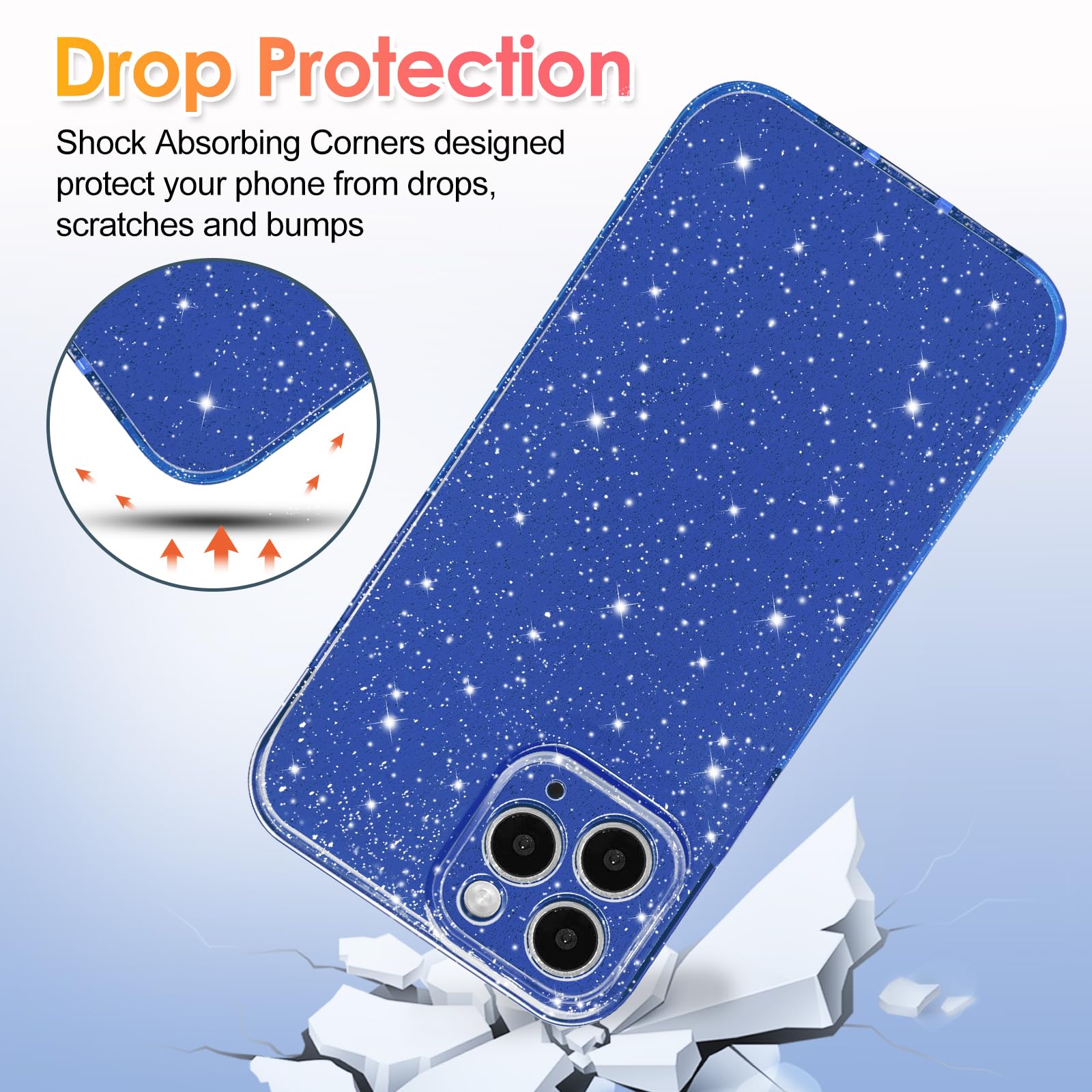 Hython Case For Iphone 11 Pro Max Case Glitter Cute Sparkly Shiny Bling Sparkle Phone Cases 6.5'', Thin Slim Fit Soft Tpu Bumper
