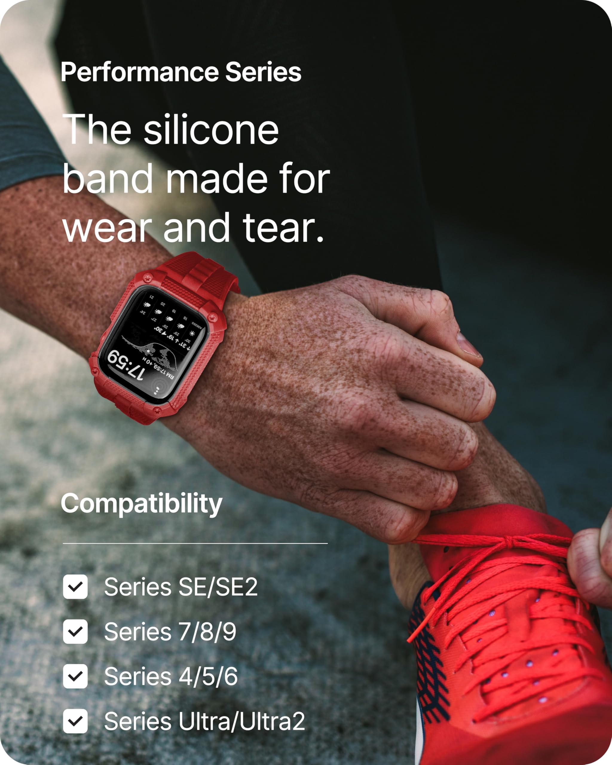 Fullmosa Watch Bands 44Mm, Rugged Iwatch Band Silicone With Screen Protector And Bumper Case For Men,Compatible With Apple Watch