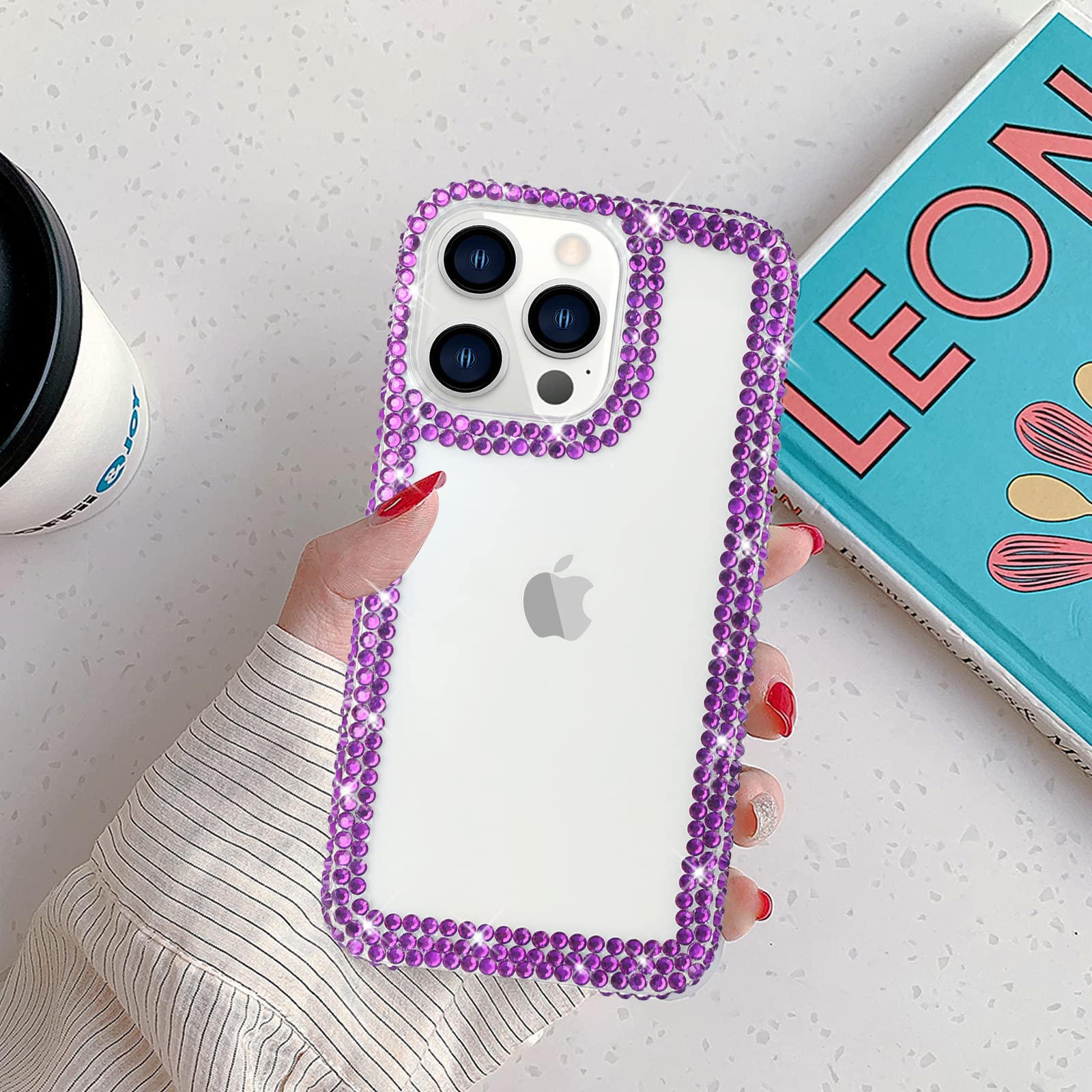 Bonitec Compatible With Iphone 14 Pro Max Case For Women Girls 3D Glitter Sparkle Bling Case Luxury Shiny Cute Crystal Charms Rh