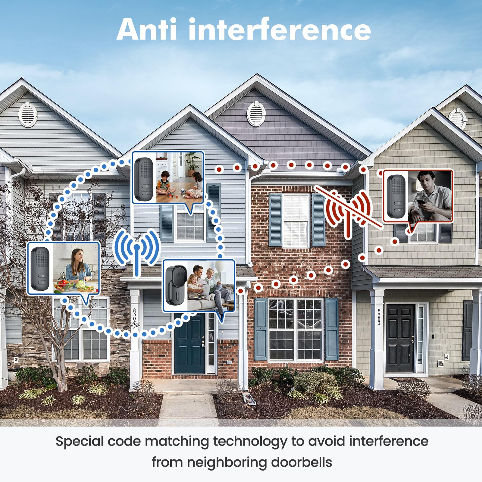 Hands Free Wireless Intercom Doorbell For Home Classroom, Wuloo Two Way Communicator Doorbell Chime With 1/2 Mile Distance 4 Vol