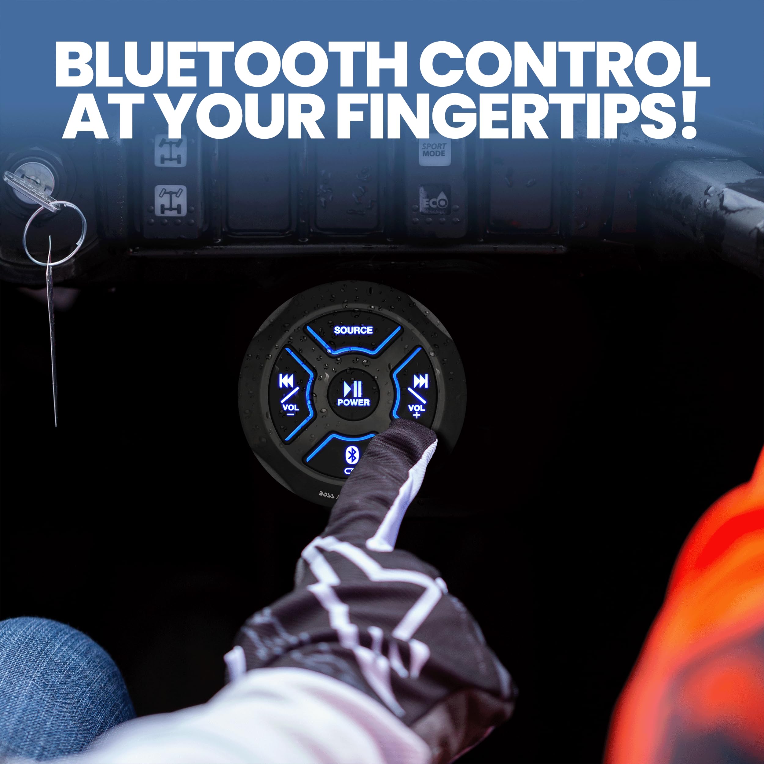 Boss Audio Systems Mgr250B Bluetooth Marine Radio Gauge Receiver, Built In Amplifier, Ipx6 Rated, Usb Port + Usb Charging