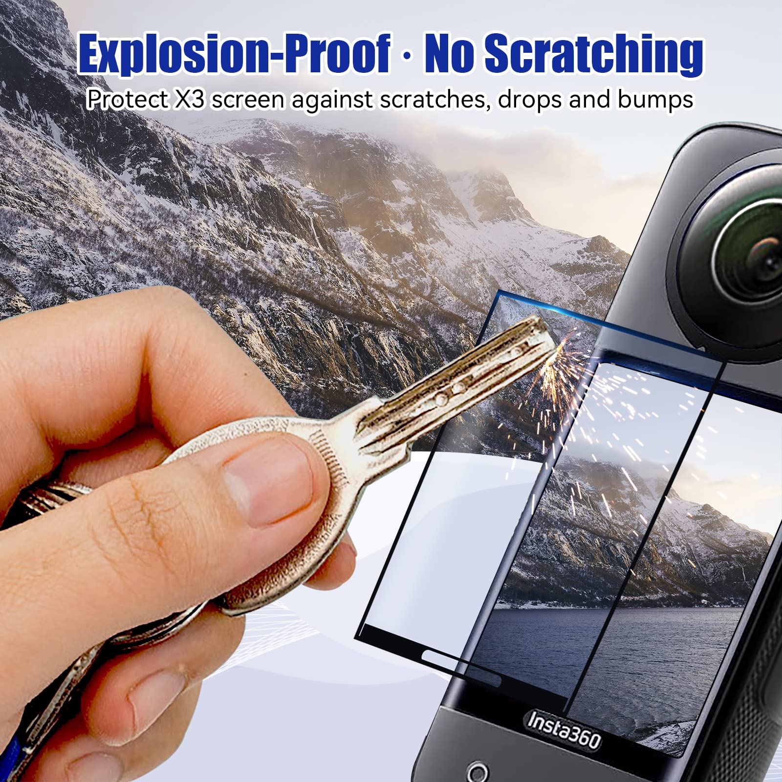 Jzw Shop For Insta 360 X3 Lens Guards With Screen Protector, Tempered Glass Screen Protector For Insta 360 X3 Accessories 9H Har