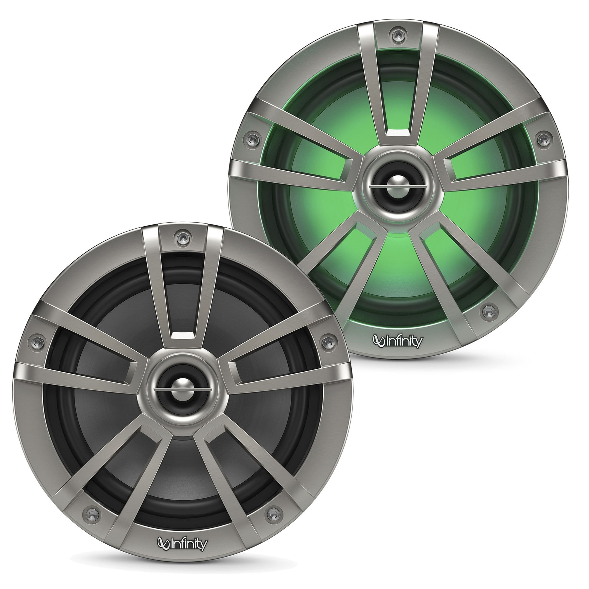Infinity 622MLT Marine 6.5 Inch RGB LED Coaxial Speakers - Titanium