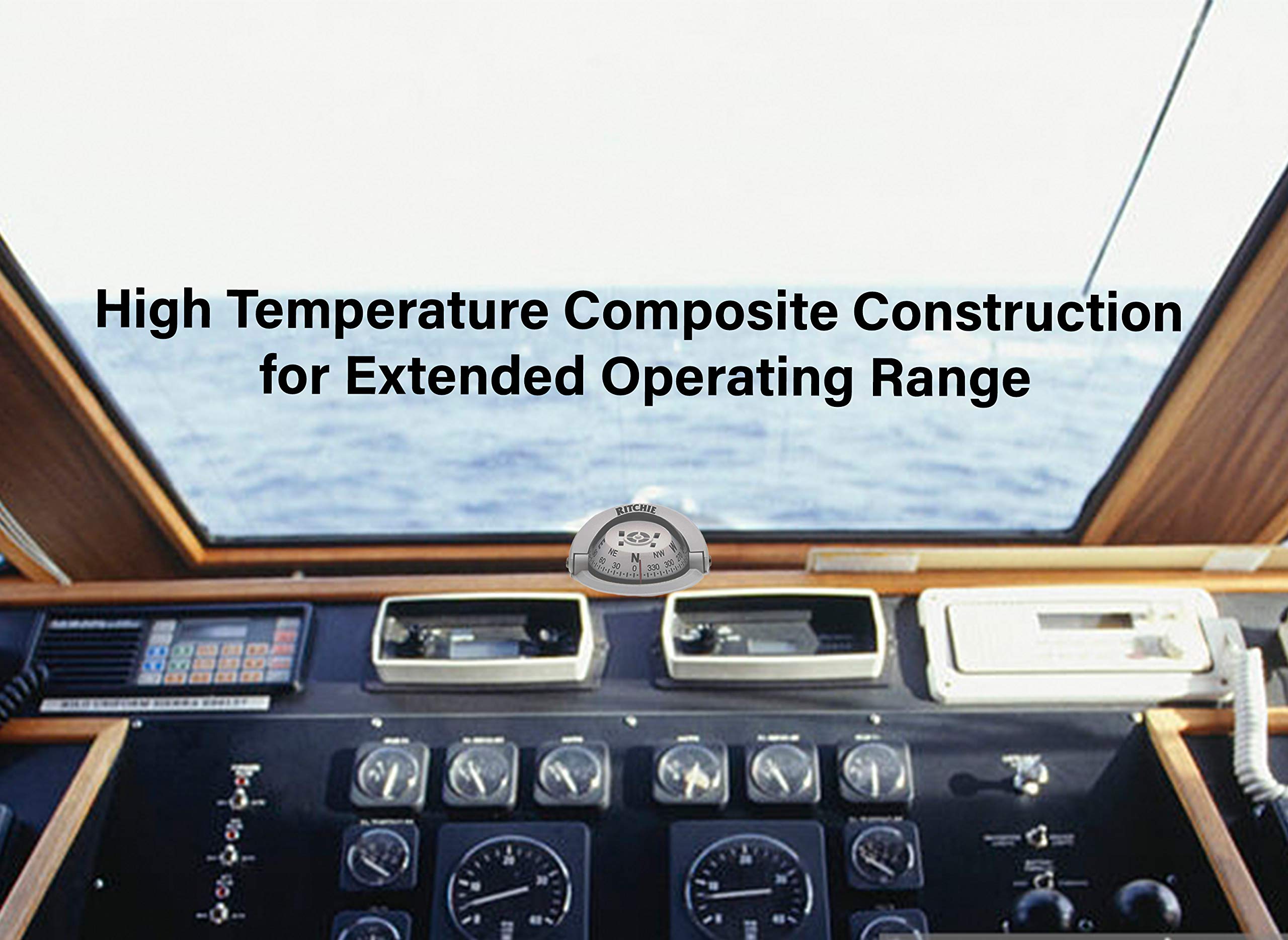 Ritchie Navigation Compass, Surface Mount, 2.75'' Dial, Wht.