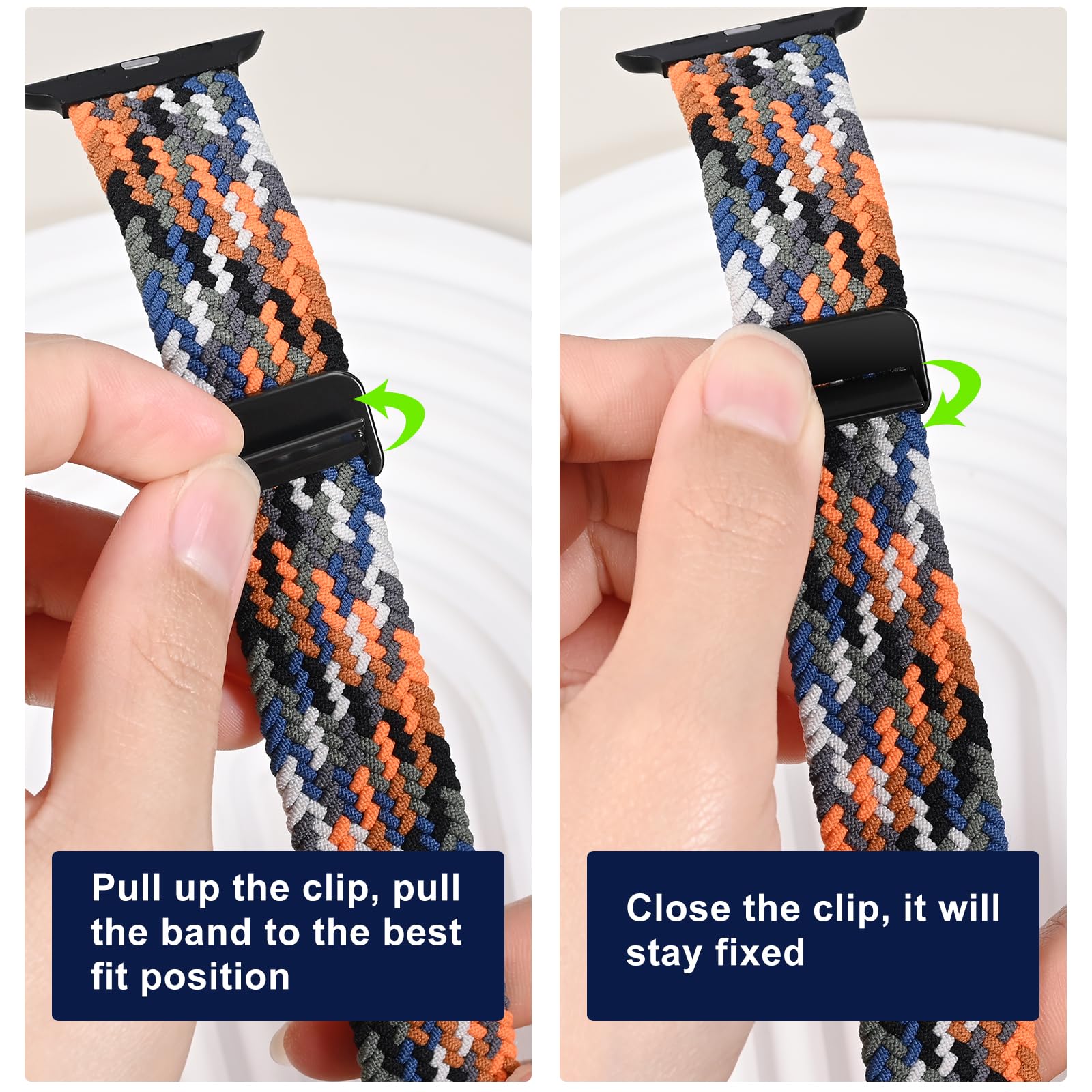 Omecky Magnetic Braided Solo Loop Band Compatible With Apple Watch Series 10 46Mm 9 8 7 6 5 4 42Mm 44Mm 45Mm 49Mm For Women Men,