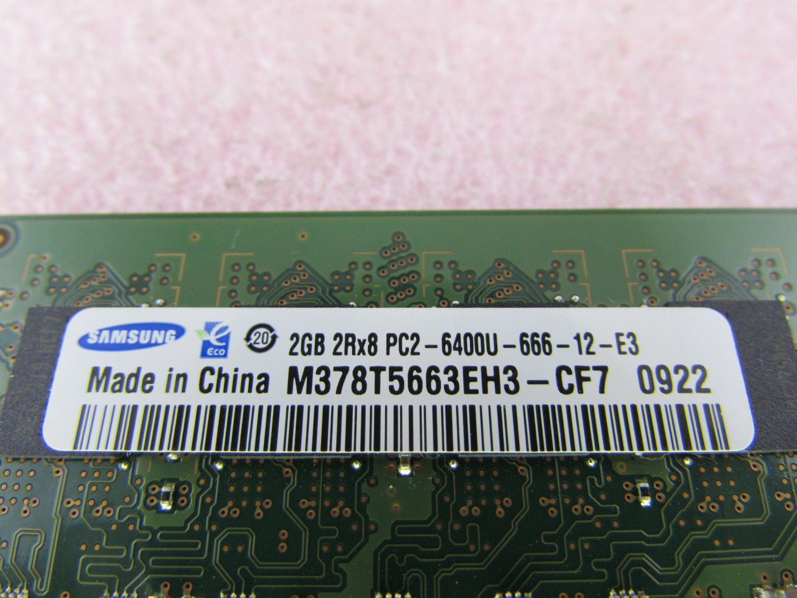 Samsung M378T5663Eh3-Cf7 4Gb 2 X 2Gb Pc2-6400U Ddr2 800 Nonecc Unbuff Memory Kit
