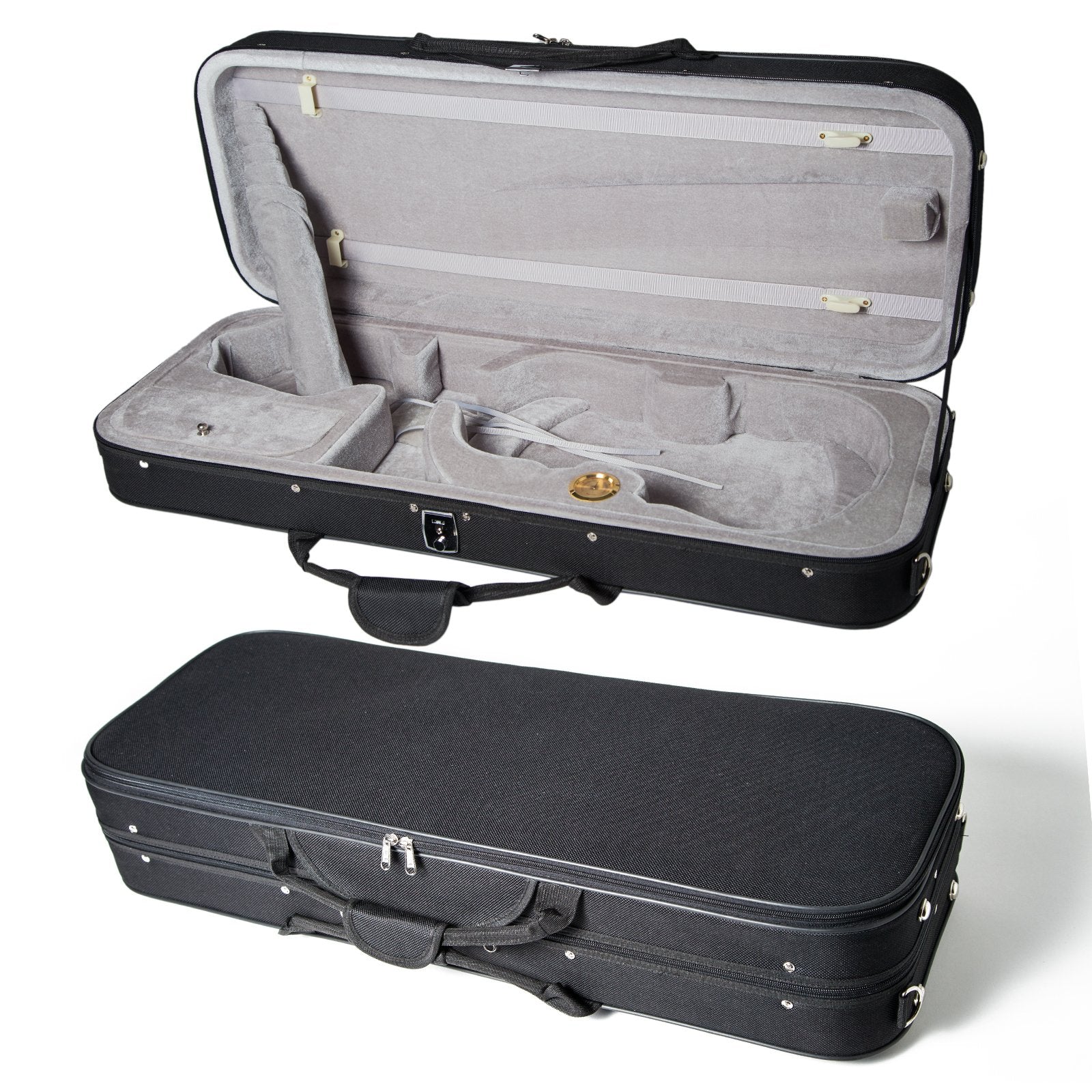 Sky 15.5 16 Inch Viola Oblong Case Lightweight With Hygrometer Black/Grey
