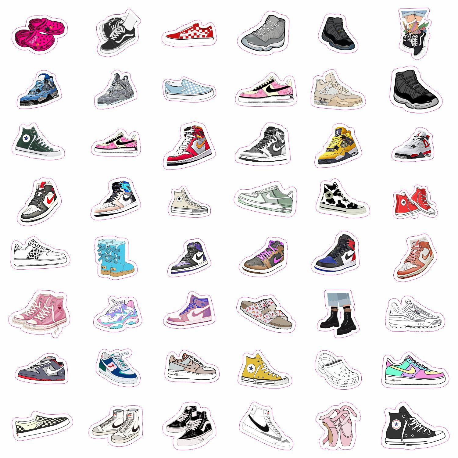 Shoe Stickers For Water Bottle And Laptop   Shoe Party Favors & Decorations, Waterproof Vinyl Decals, Fashion And Footwear Stick