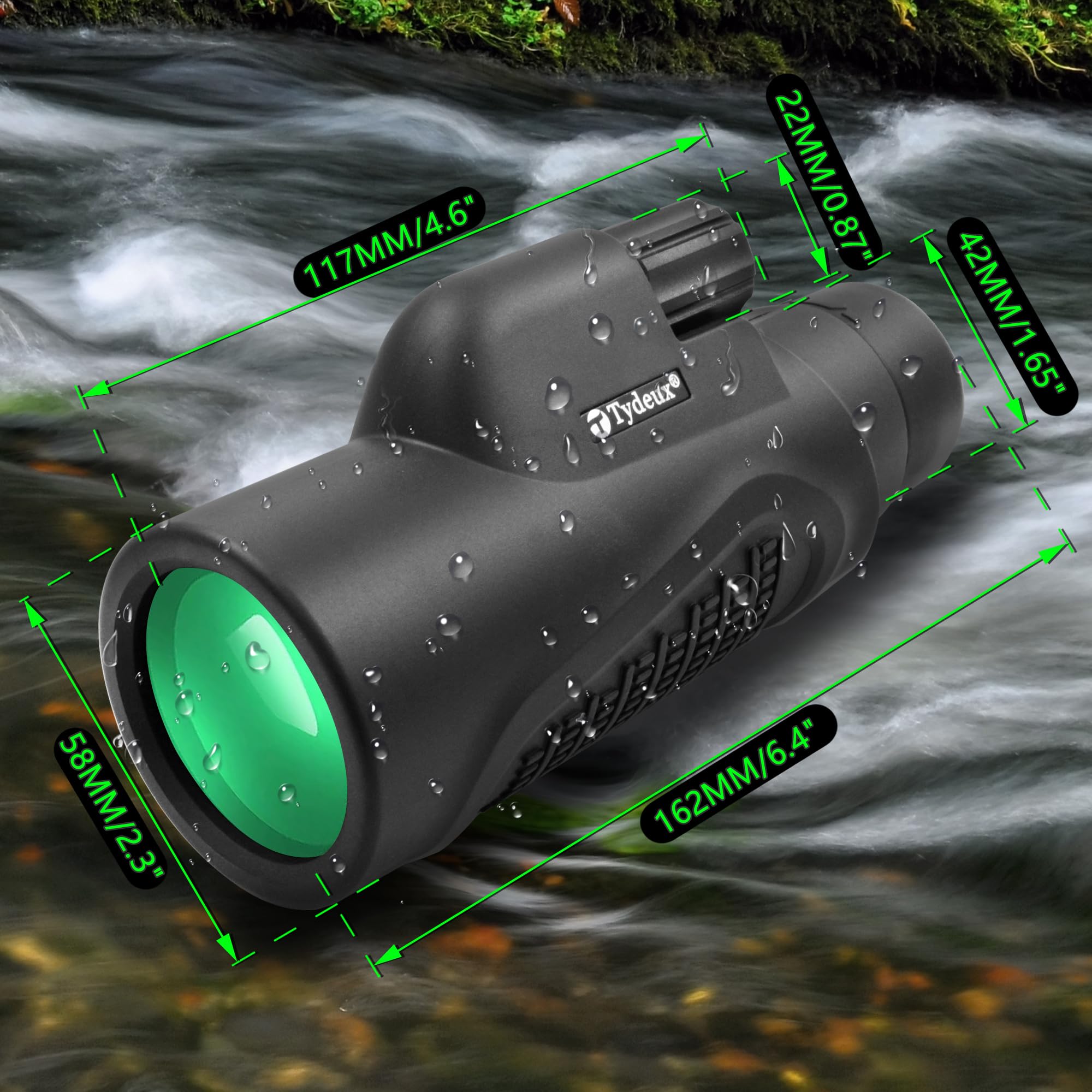 Tydeux 12X50 Handheld Monocular Telescope Bak 9 Prism Monoscope For Bird Watching Hunting Camping Traveling Stargazing Wildlife