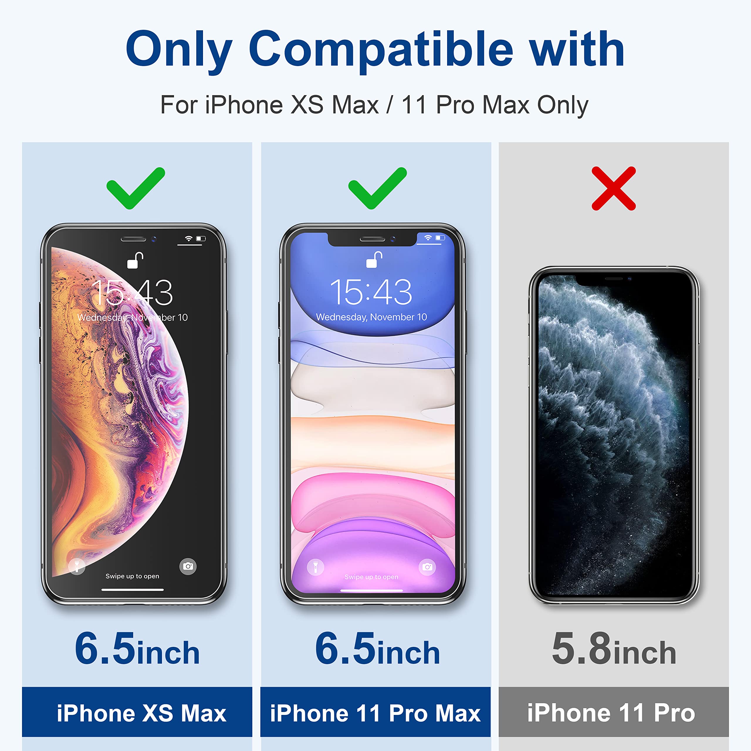 Impactstrong Shatterproof Tempered Glass Screen Protector For Iphone 11 Pro Max/Iphone Xs Max [Easy Installation Frame] [Bubble