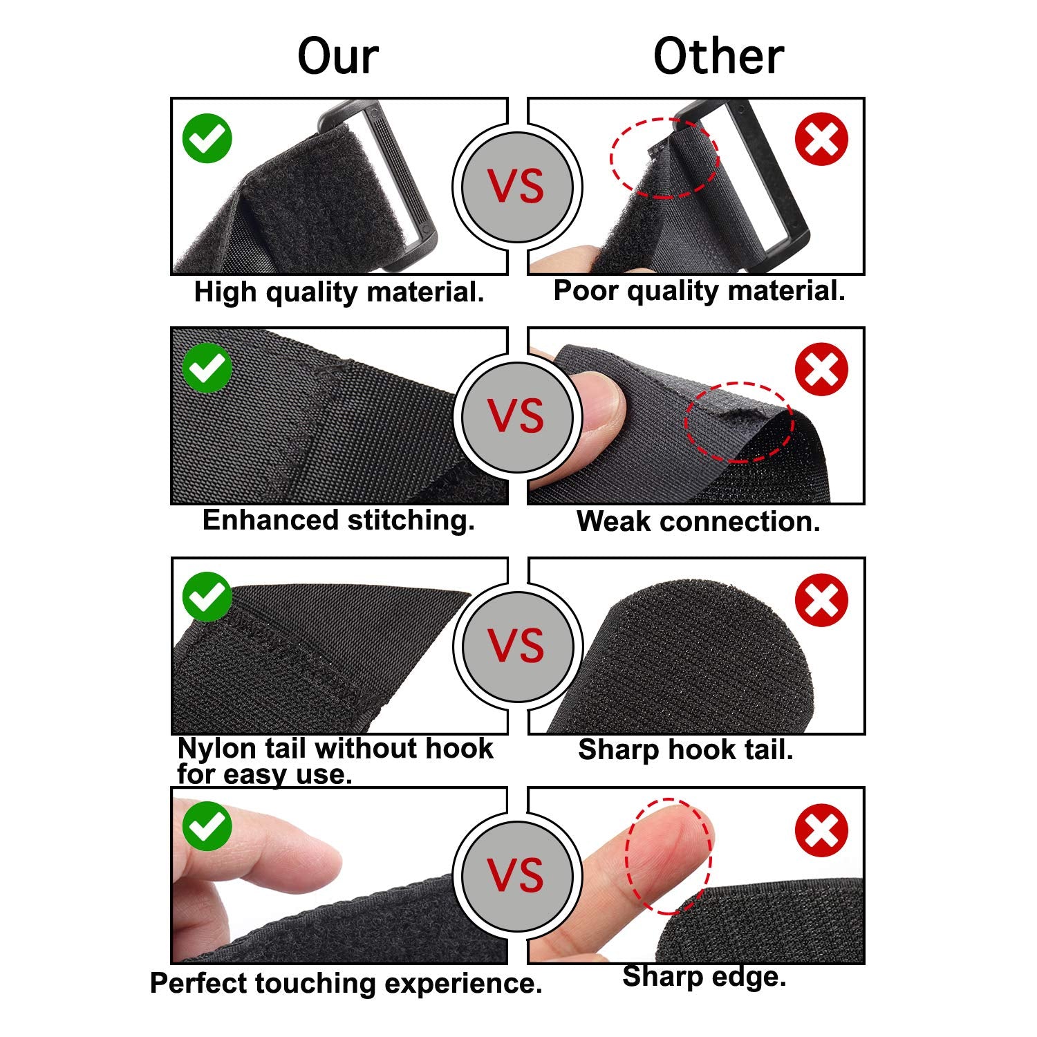 Ayaport Cinch Straps 2'' X 40''  4Pack, Sturdy & Reusable Hook And Loop Covered With Nylon Webbing Securing Buckle Straps For Al