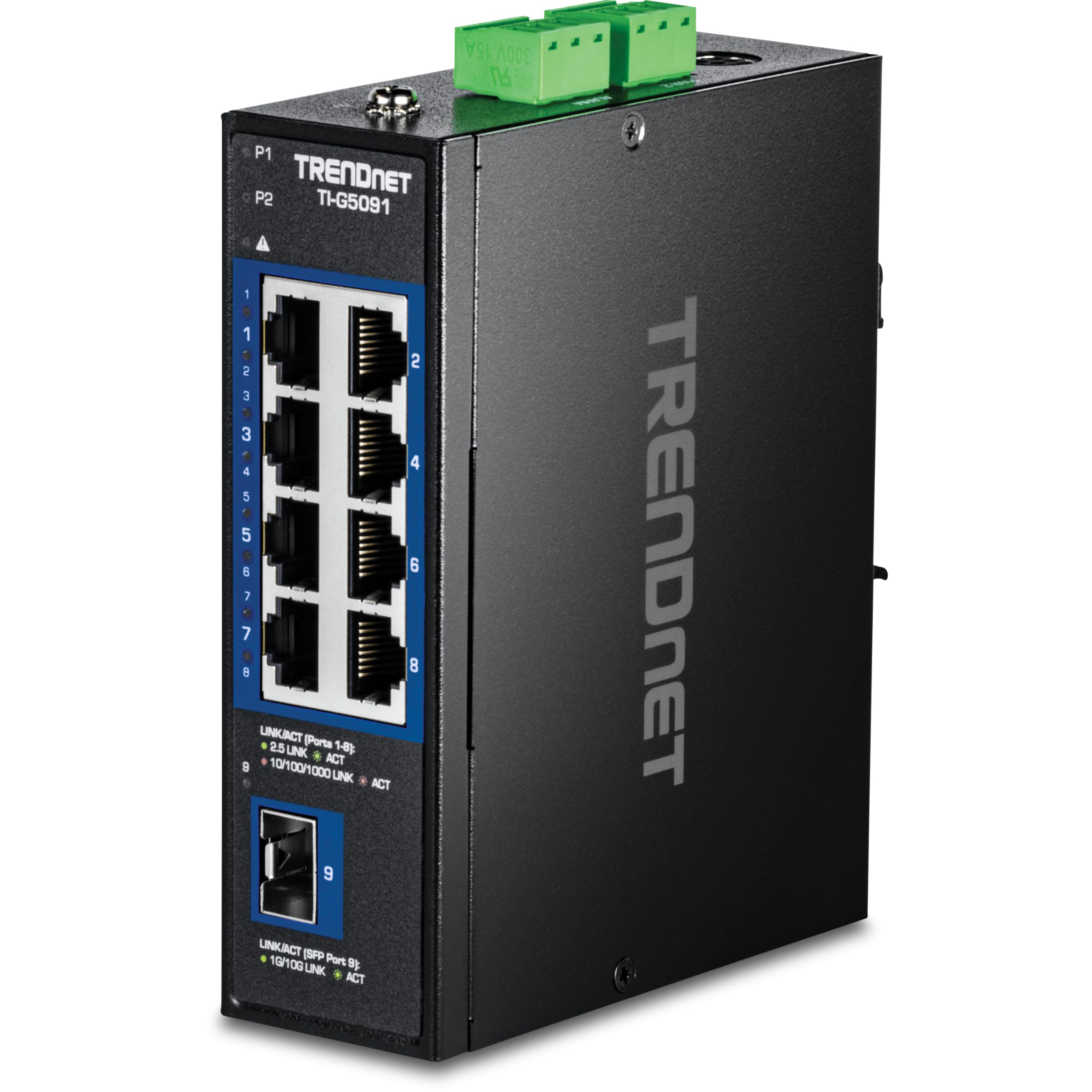 9-Port Industrial 2.5G Din-Rail Switch With 10G Sfp+ Port