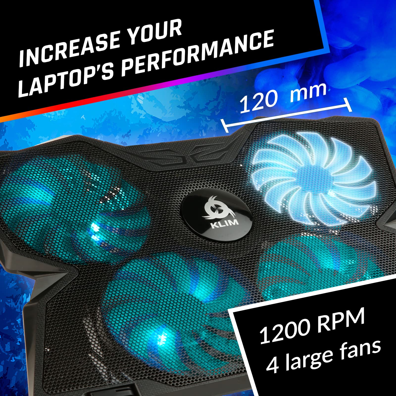 Klim Wind Laptop Cooling Pad   More Than 500 000 Units Sold   New Version 2024   The Most Powerful Rapid Action Cooling Fan   La