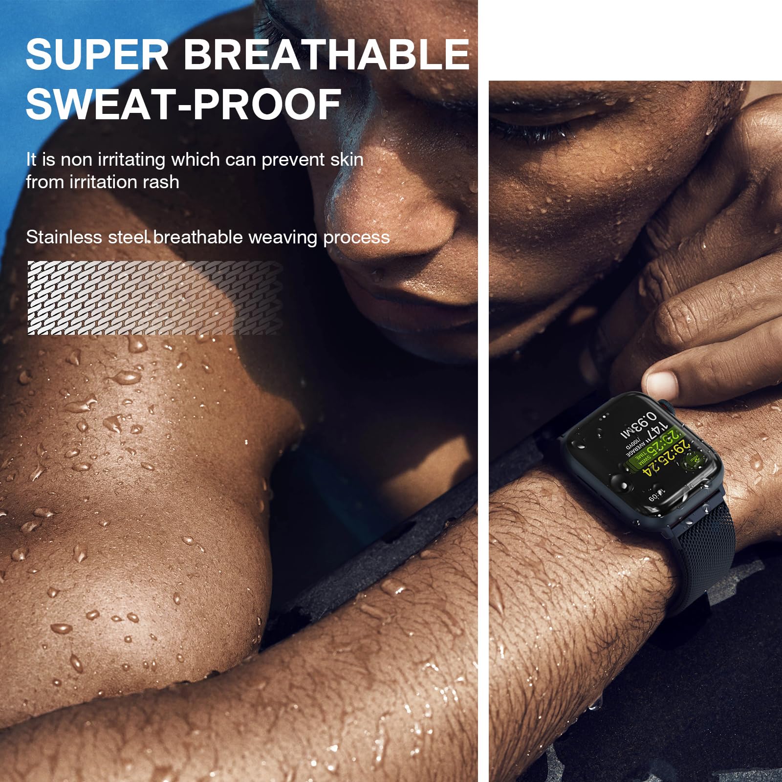 Stainless Steel Milanese Loop Compatible With Apple Watch Band 42Mm 44Mm 45Mm 49Mm 38Mm 40Mm 41Mm Men And Women, Mesh Loop Magne