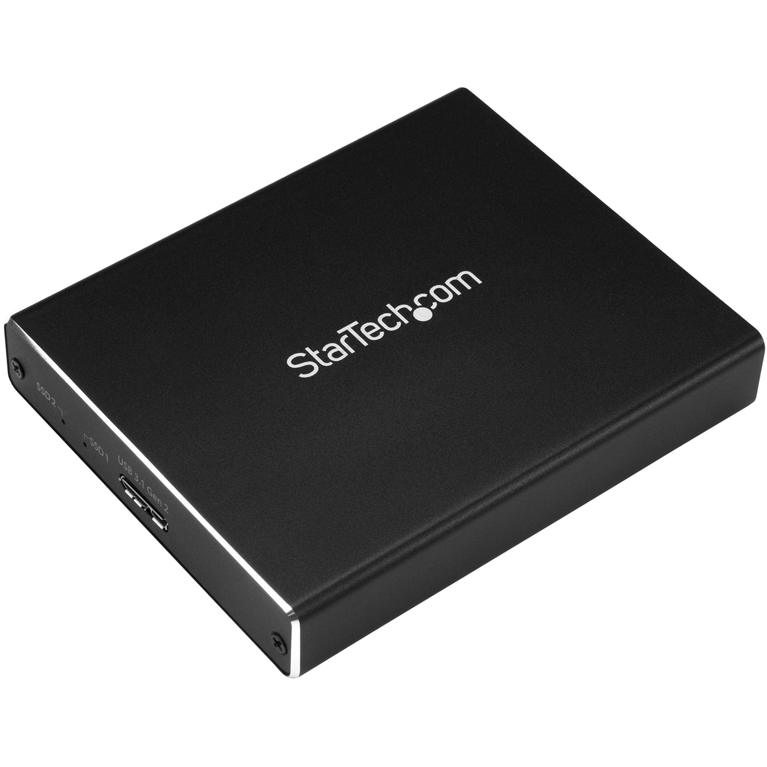 Startech.Com Dual Slot Hard Drive Enclosure For M.2 Sata Ssds   Usb 3.1 (10Gbps)   Aluminum   M.2 To Sata   Raid Drive Enclosure
