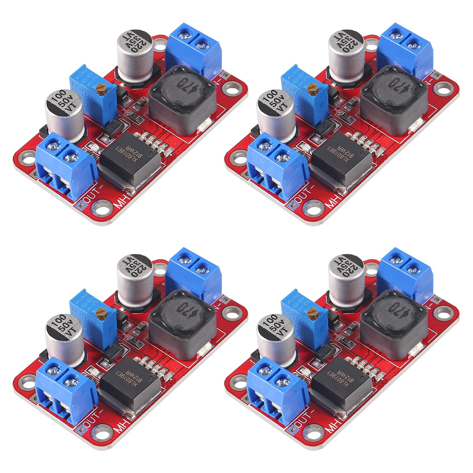 Dweii 4Pcs Xl6019 5A High Power Current Dc To Dc Step Up 5V 6V 12V 24V 3 35V To 5 40V Converter Adjustable Voltage Regulator Pow