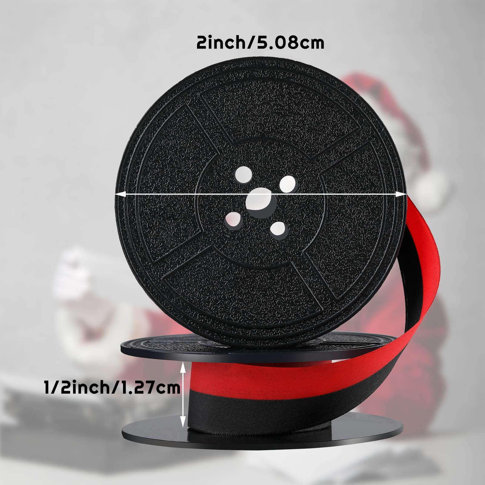 Jecery 2 Pairs Universal Typewriter Ribbon Twin Spool Vintage Typewriter Ink Ribbon Twin Spool Replacement Pack(Red, Black)