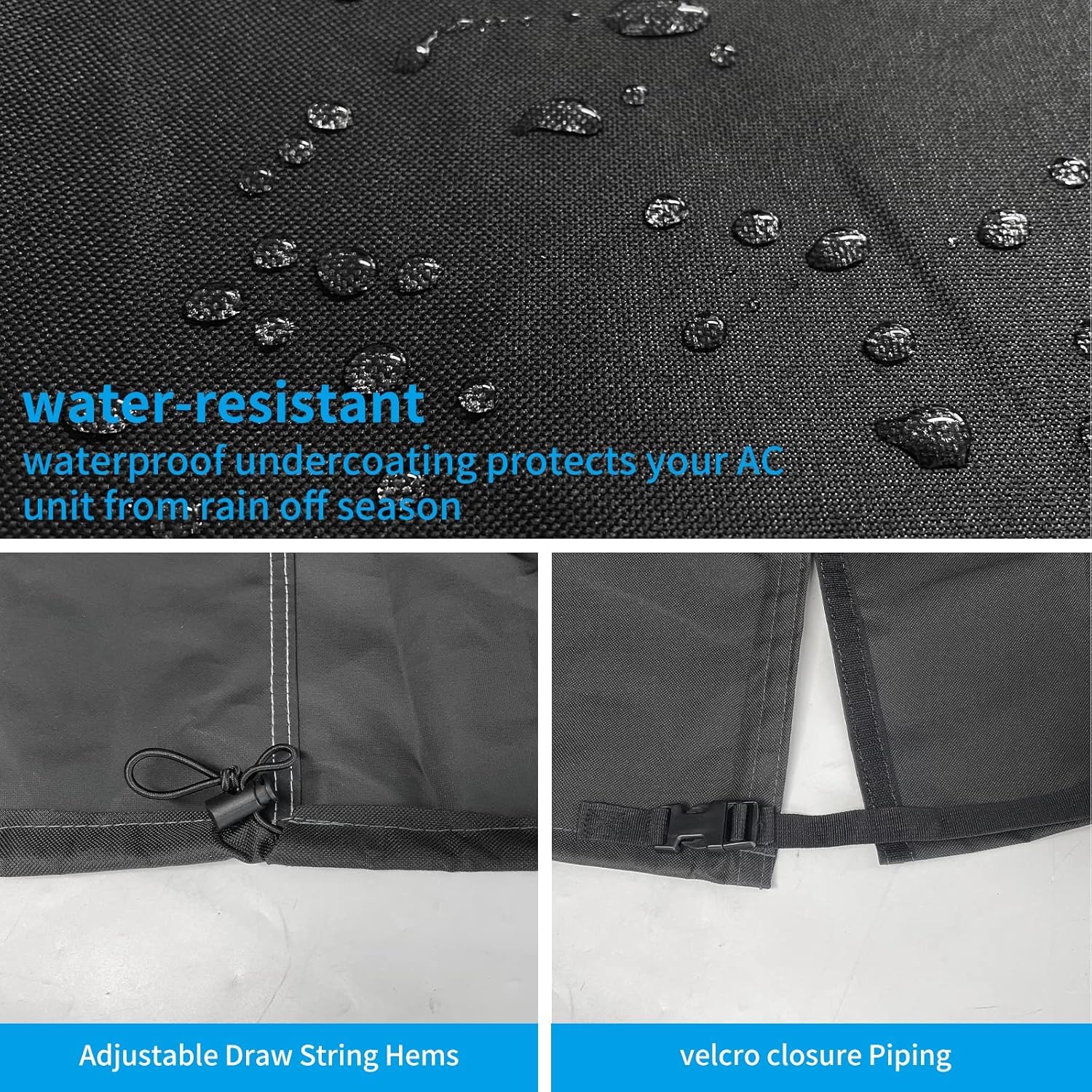 Adamoss Air Conditioner Covers For Outside Units Durable,Ac Covers For Outside 600D Water Resistant Fabric Windproof Design  Squ