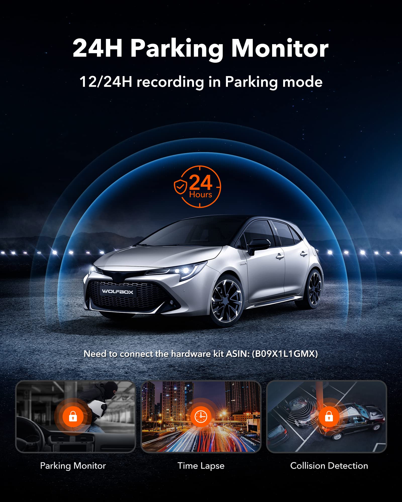 Wolfbox G930 4K 10'' Rear View Mirror Camera, Dash Cam Front And Rear For Car With 64Gb Card, Touch Screen Smart Rear View Mirro